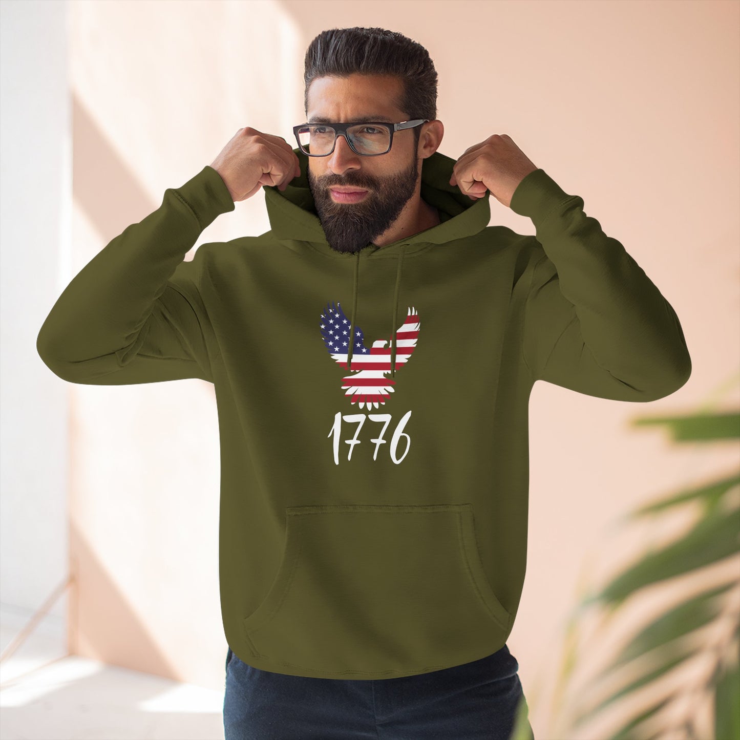 1776 Heritage Premium Hoodie | USA Bald Eagle Graphic Sweatshirt
