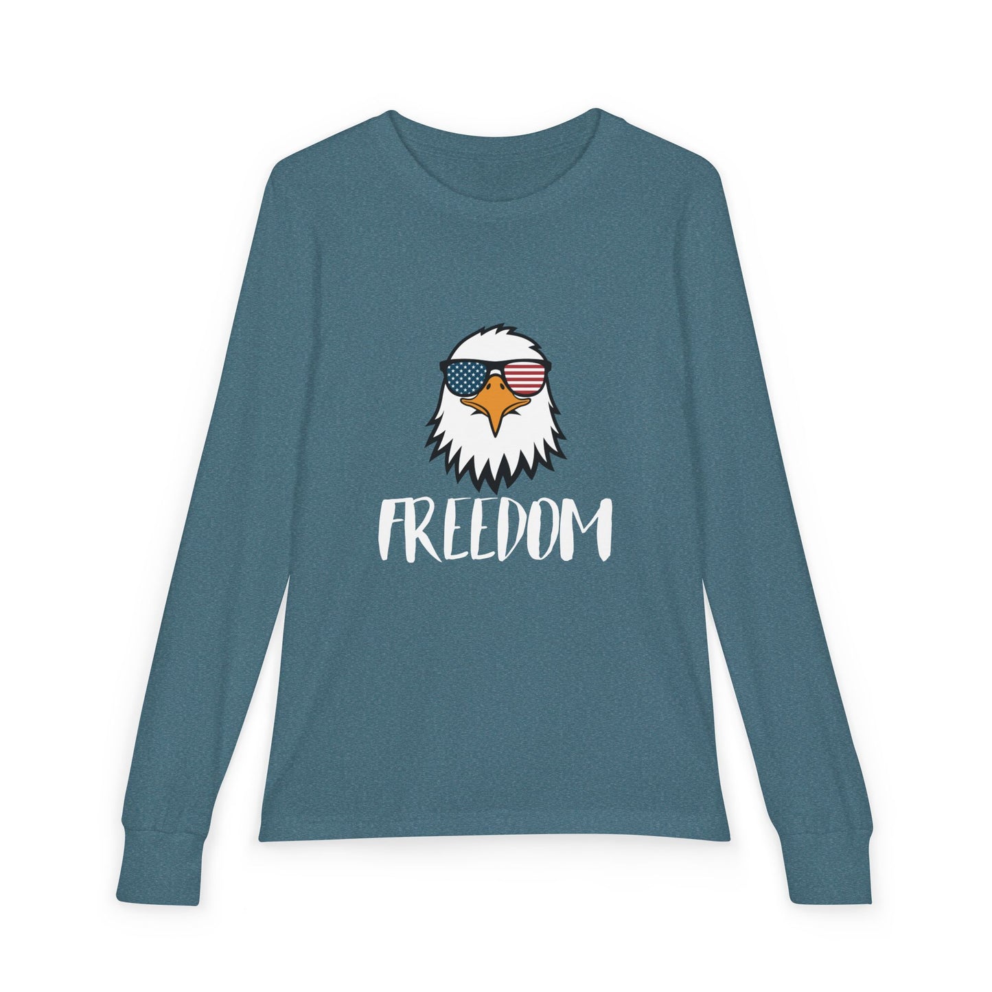 Premium Youth Long Sleeve Tee - Freedom Eagle Aviator | Patriotic Graphic