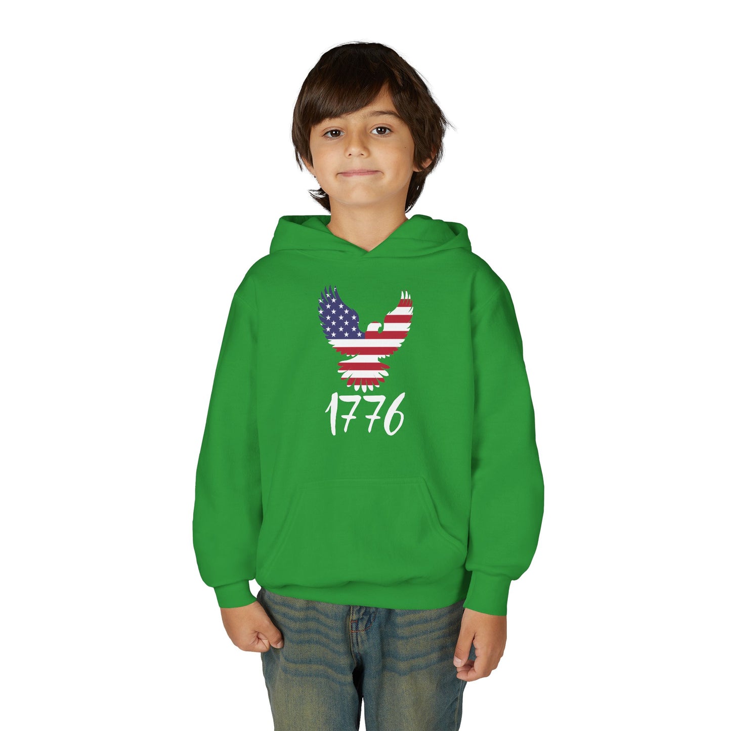 1776 Heritage Youth Hoodie | USA Bald Eagle Graphic