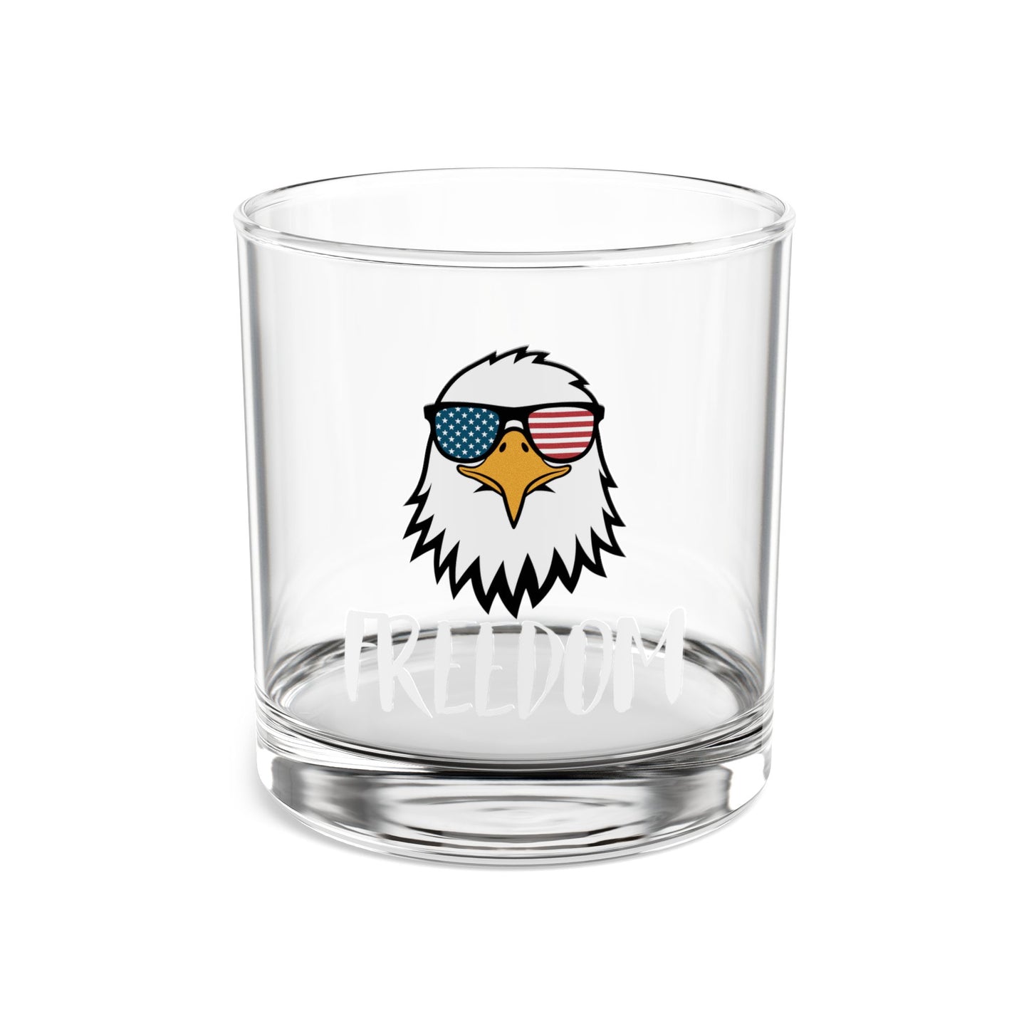 Premium Rocks Glass - Freedom Eagle Aviator | Patriotic Drinkware