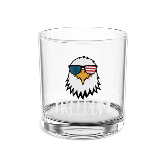 Premium Rocks Glass - Freedom Eagle Aviator | Patriotic Drinkware