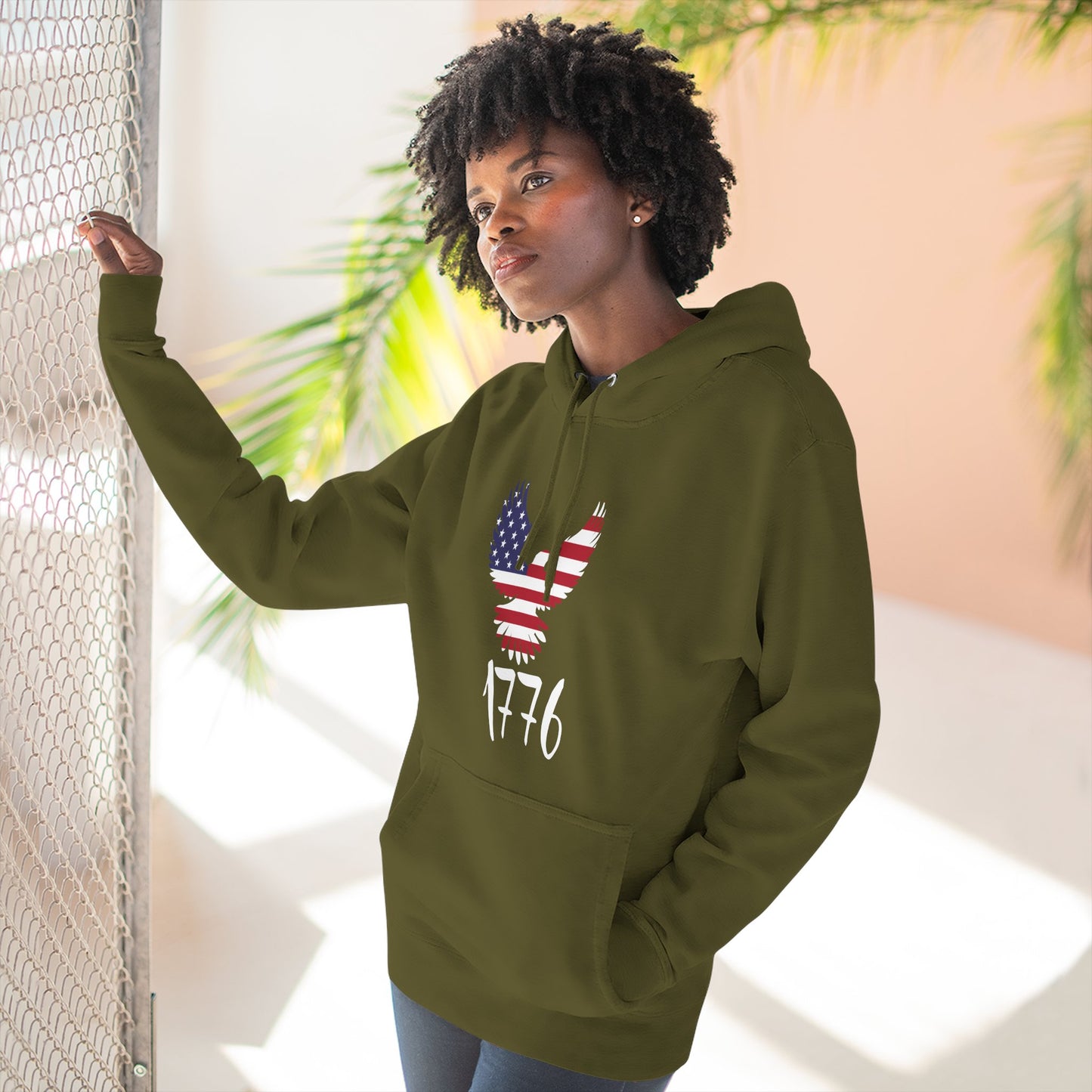 1776 Heritage Premium Hoodie | USA Bald Eagle Graphic Sweatshirt