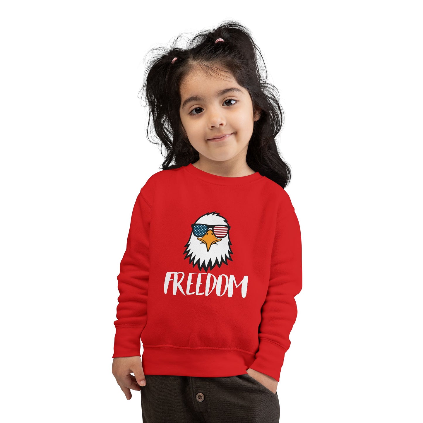 Freedom Eagle Aviator Toddler Sweatshirt | USA Bald Eagle Graphic