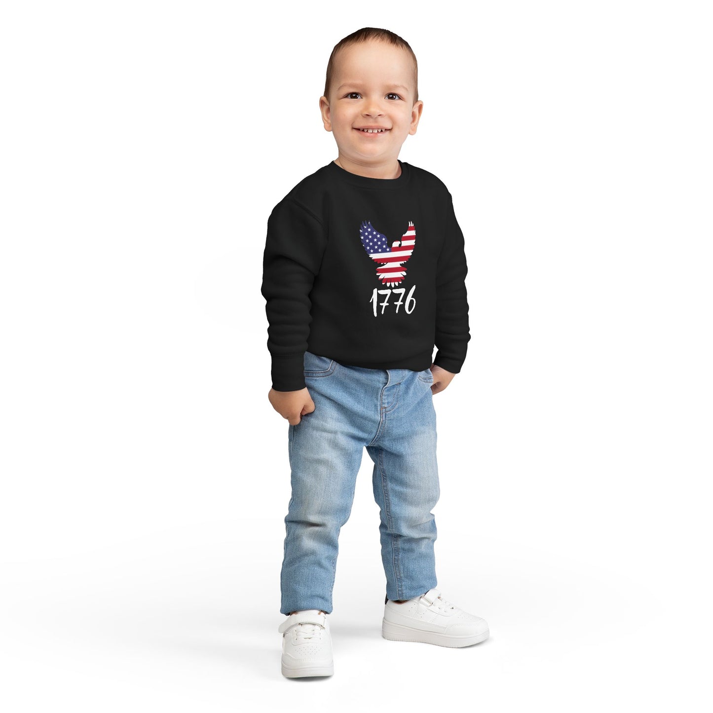 1776 Heritage Toddler Sweatshirt | USA Bald Eagle Graphic