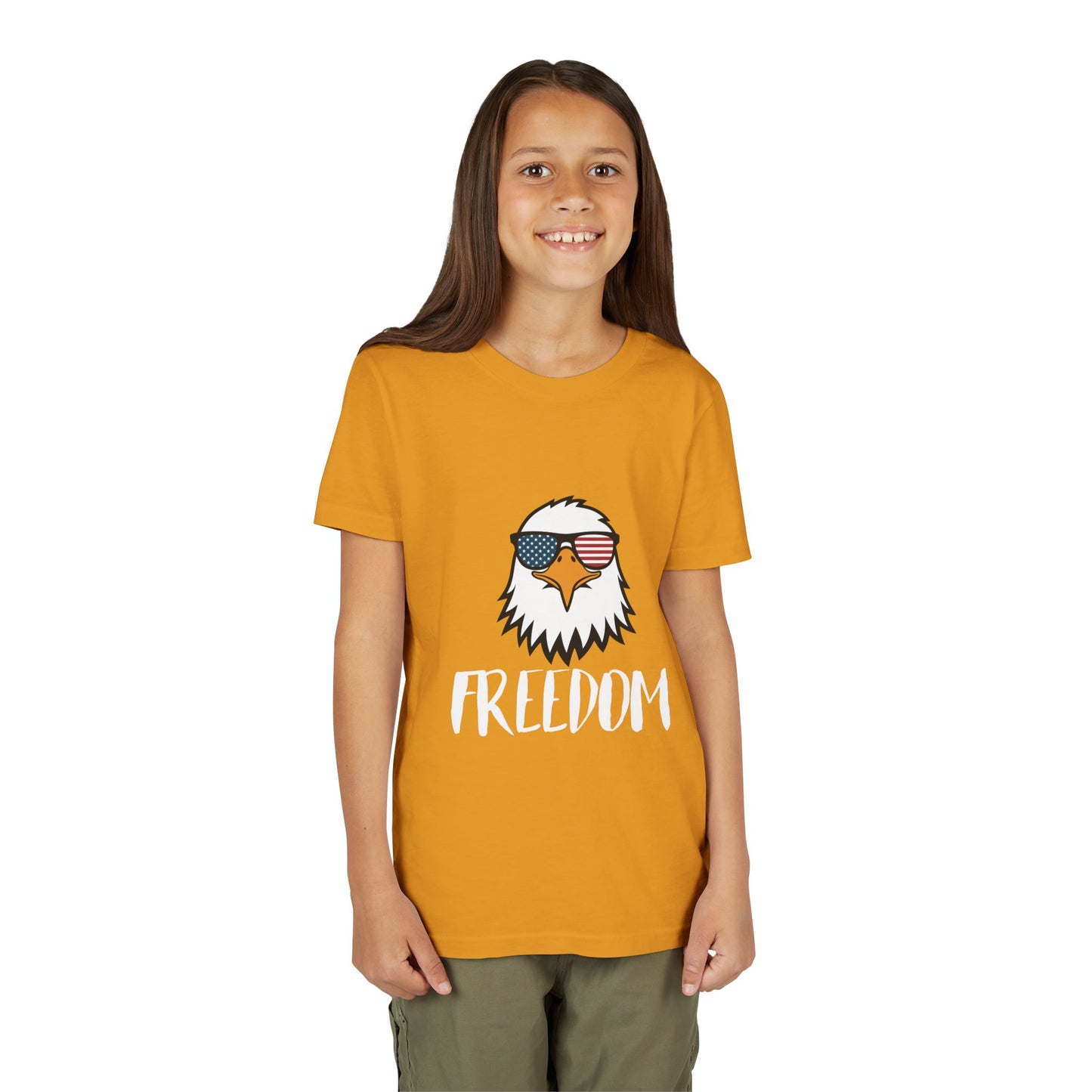 Freedom Eagle Aviator Youth T-Shirt | USA Bald Eagle Graphic Tee