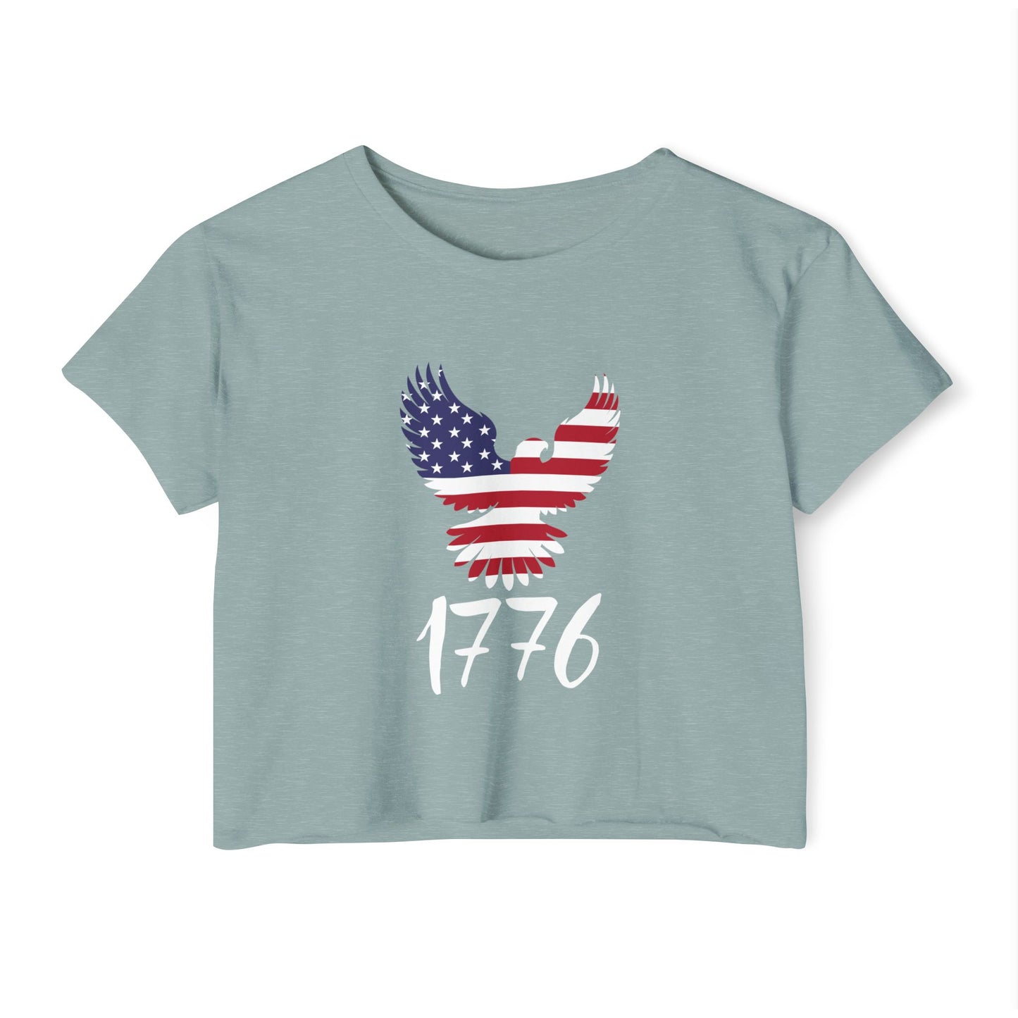 1776 Heritage Women's Festival Crop Top | USA Bald Eagle Graphic