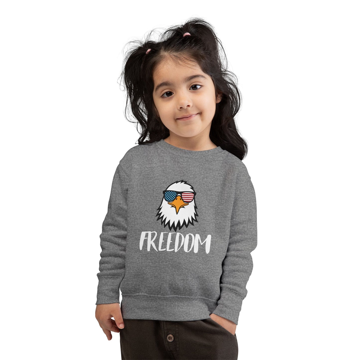 Freedom Eagle Aviator Toddler Sweatshirt | USA Bald Eagle Graphic