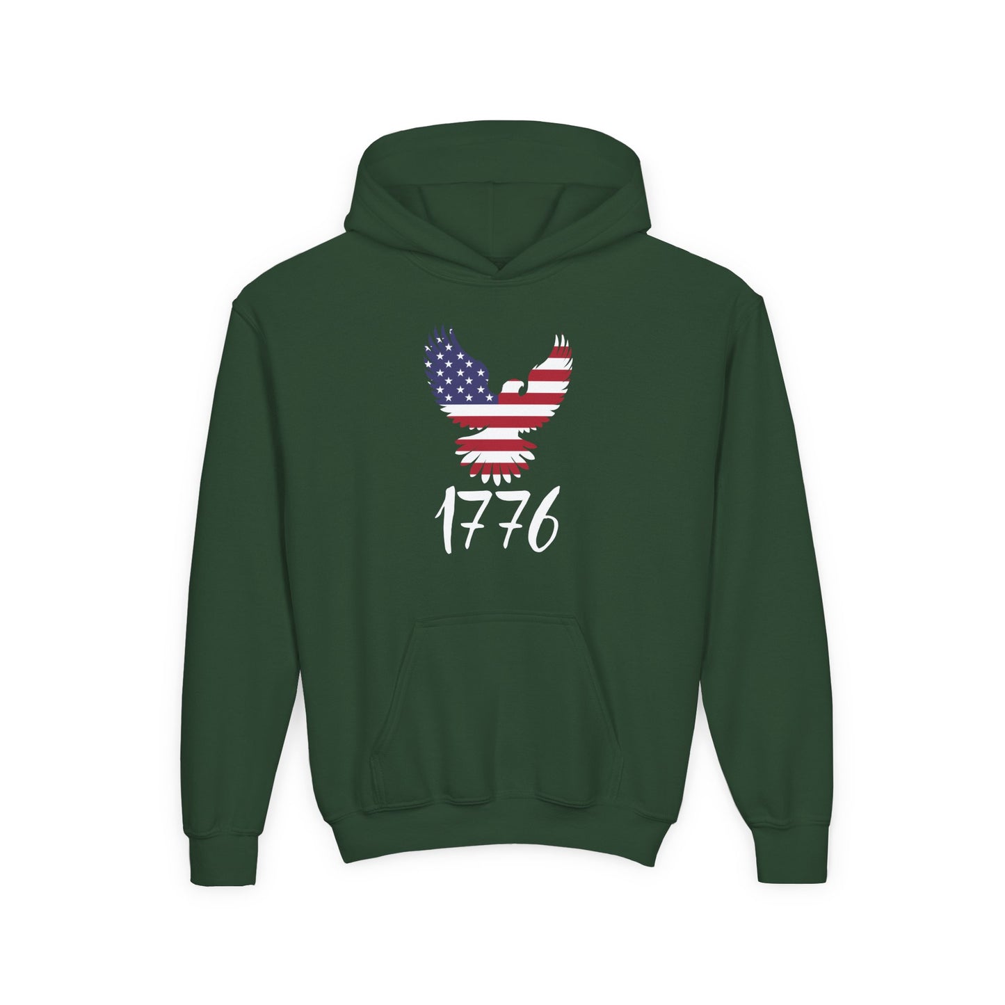 1776 Heritage Youth Hoodie | USA Bald Eagle Graphic
