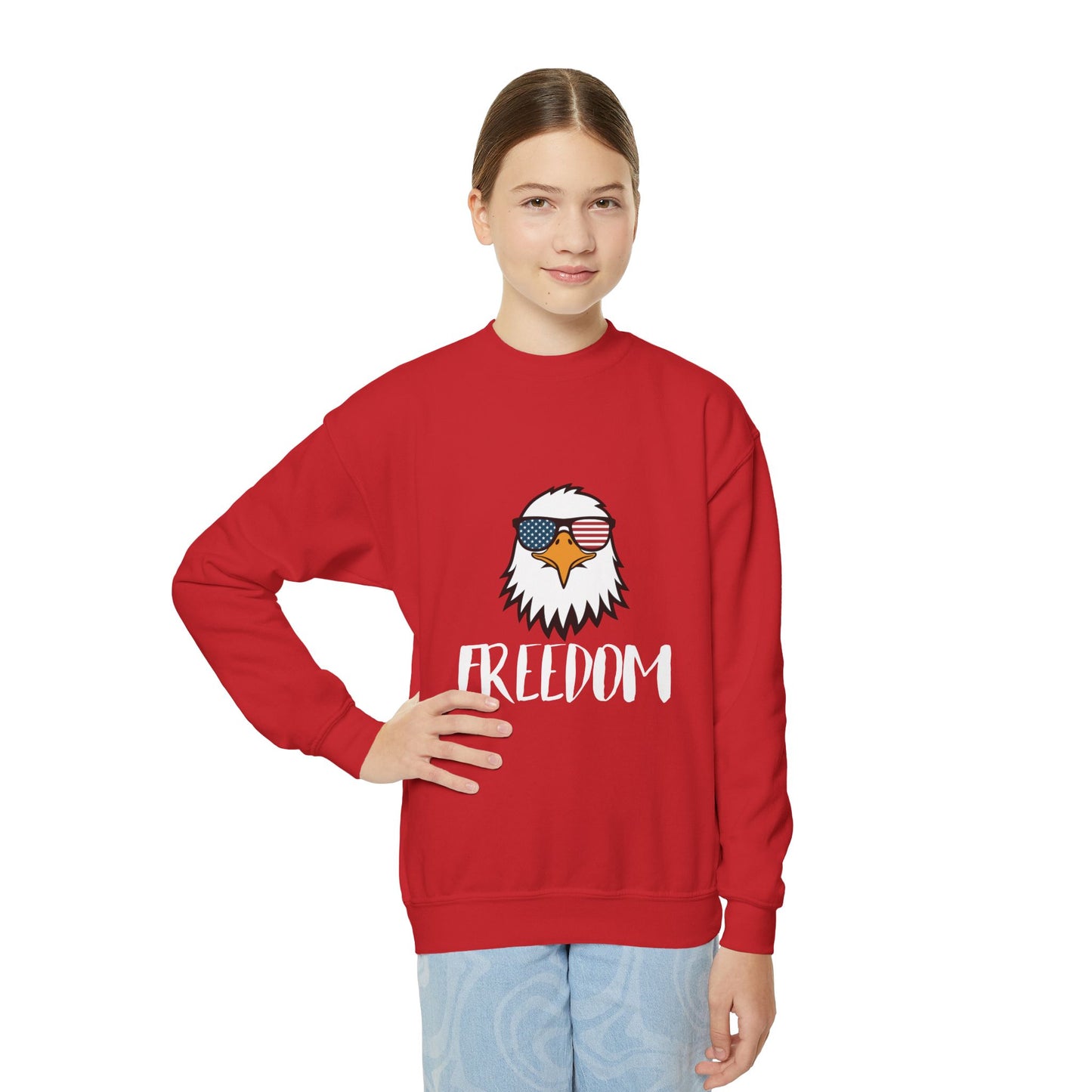 Freedom Eagle Aviator Youth Sweatshirt | USA Bald Eagle Graphic