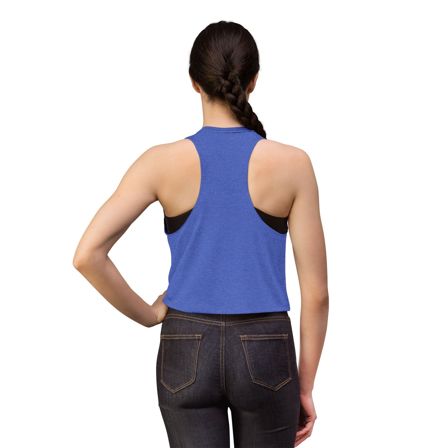 Freedom Eagle Aviator Women's Racerback Cropped Tank | USA Bald Eagle Graphic