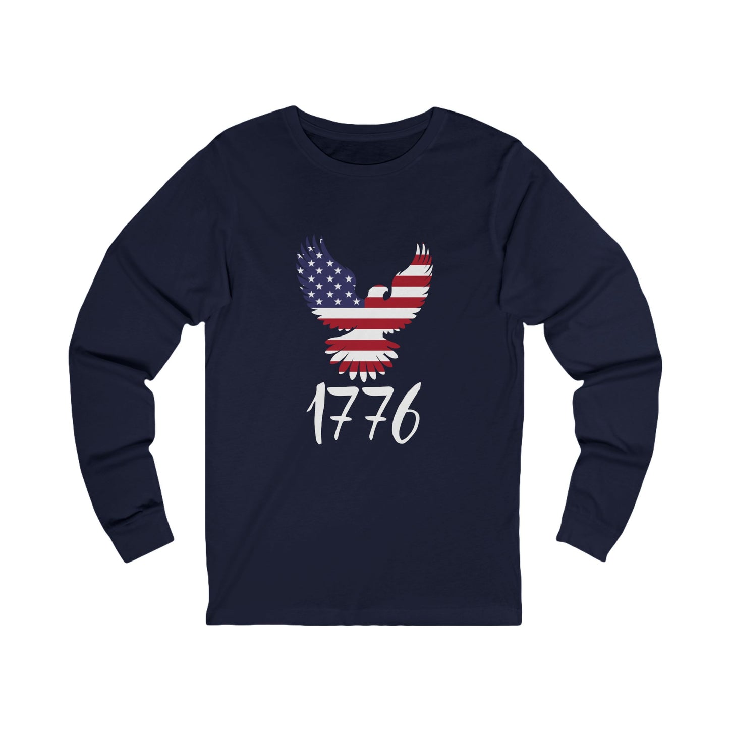 1776 Heritage Men's Long Sleeve Shirt | USA Bald Eagle Graphic