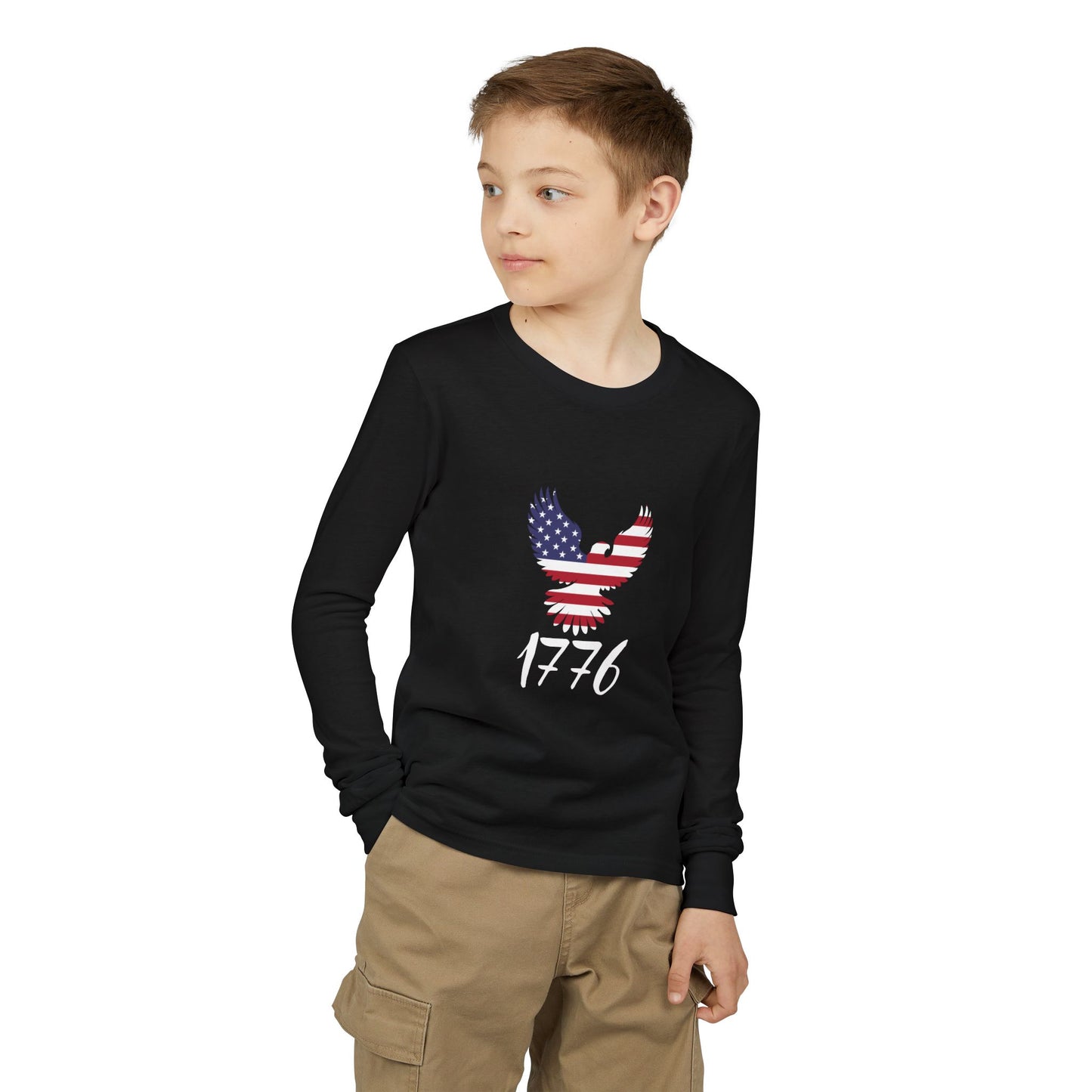 Premium Youth Long Sleeve Tee - 1776 Heritage | Patriotic American Eagle