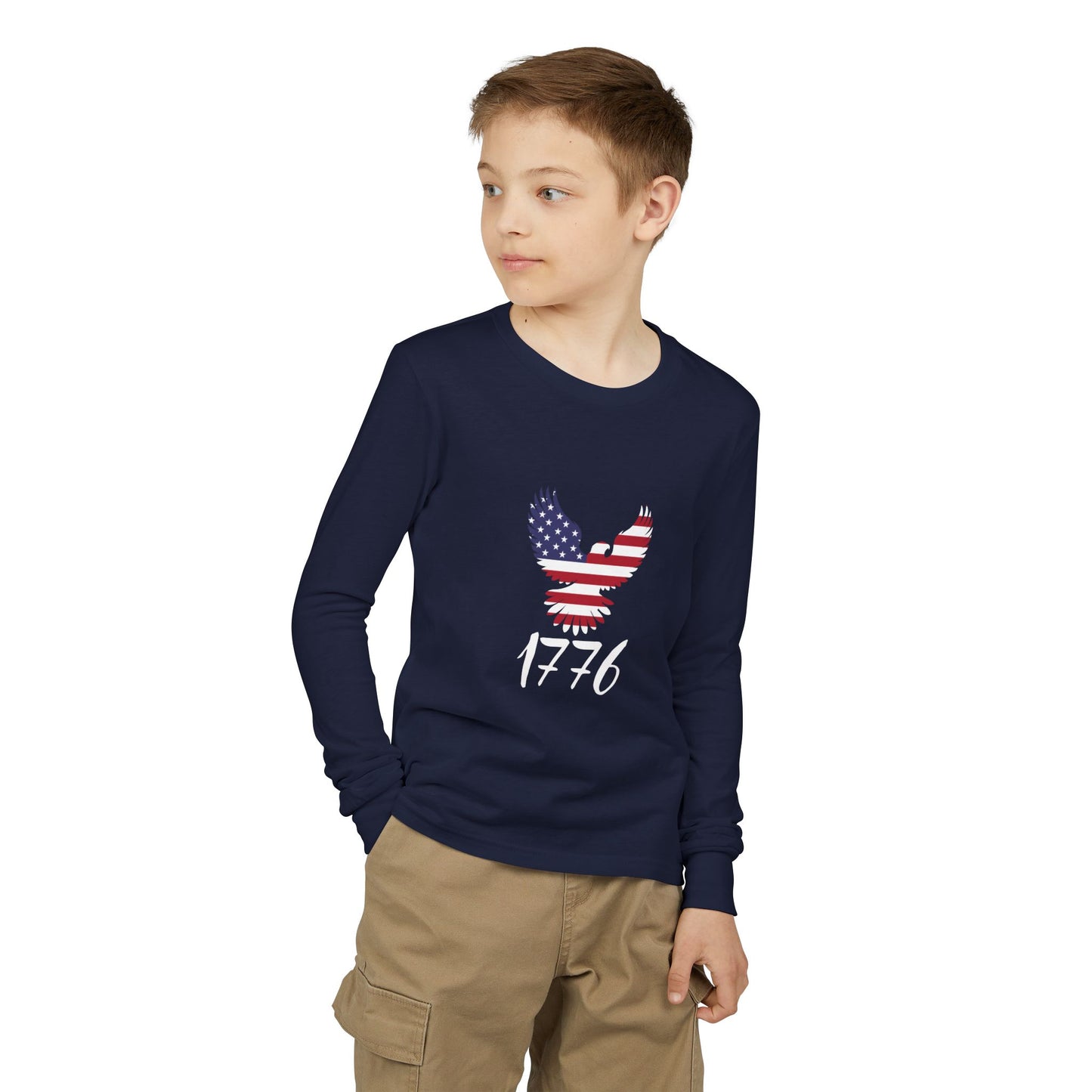 Premium Youth Long Sleeve Tee - 1776 Heritage | Patriotic American Eagle