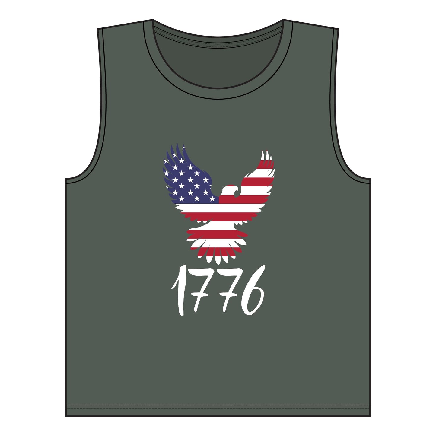 1776 Heritage Women's Muscle Tank | USA Bald Eagle Graphic