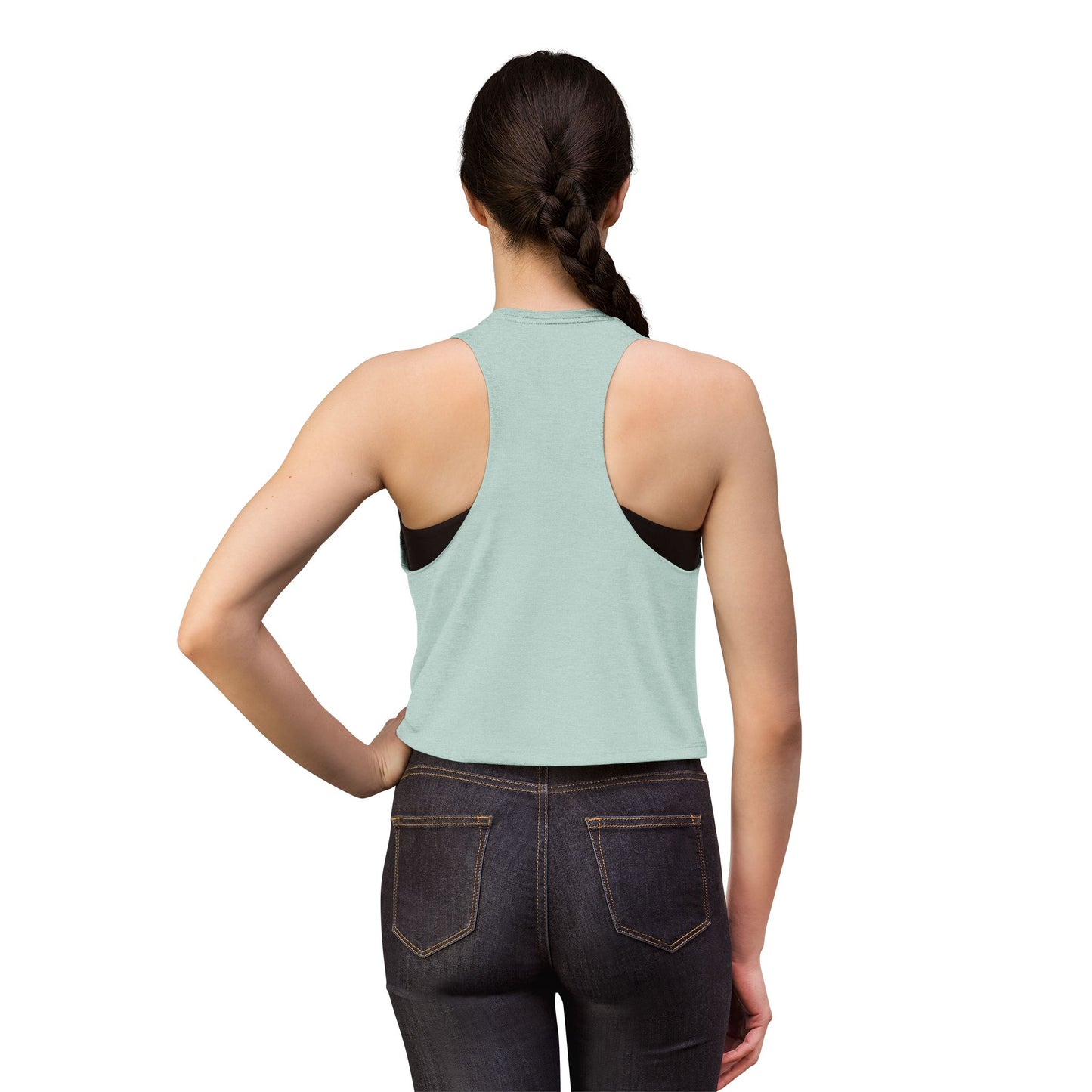 1776 Heritage Women's Racerback Cropped Tank | USA Bald Eagle Graphic