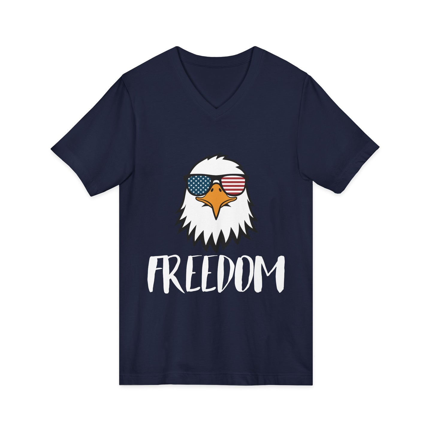 Freedom Eagle Aviator Men's V-Neck Tee | USA Bald Eagle Graphic