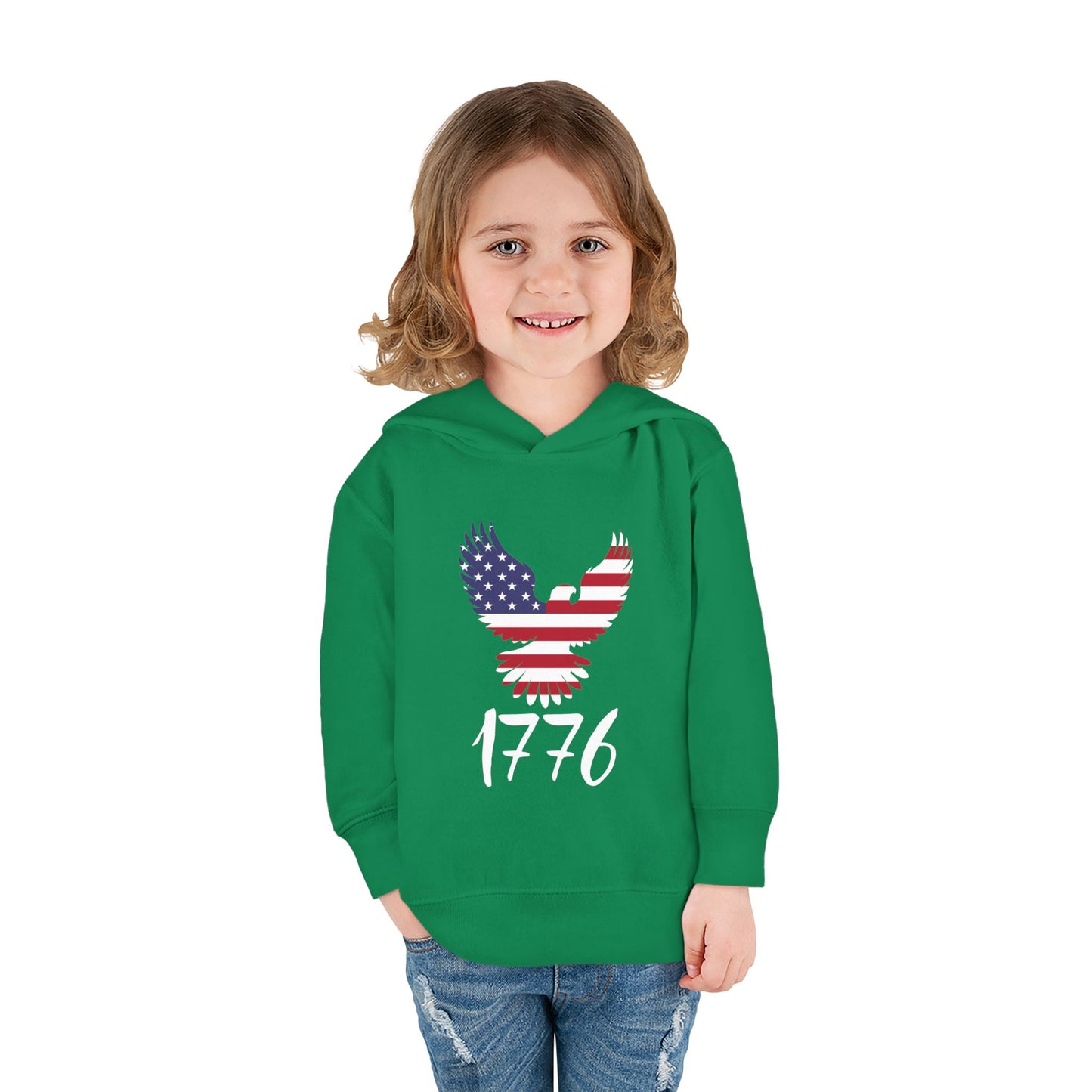 1776 Heritage Toddler Hoodie | USA Bald Eagle Graphic