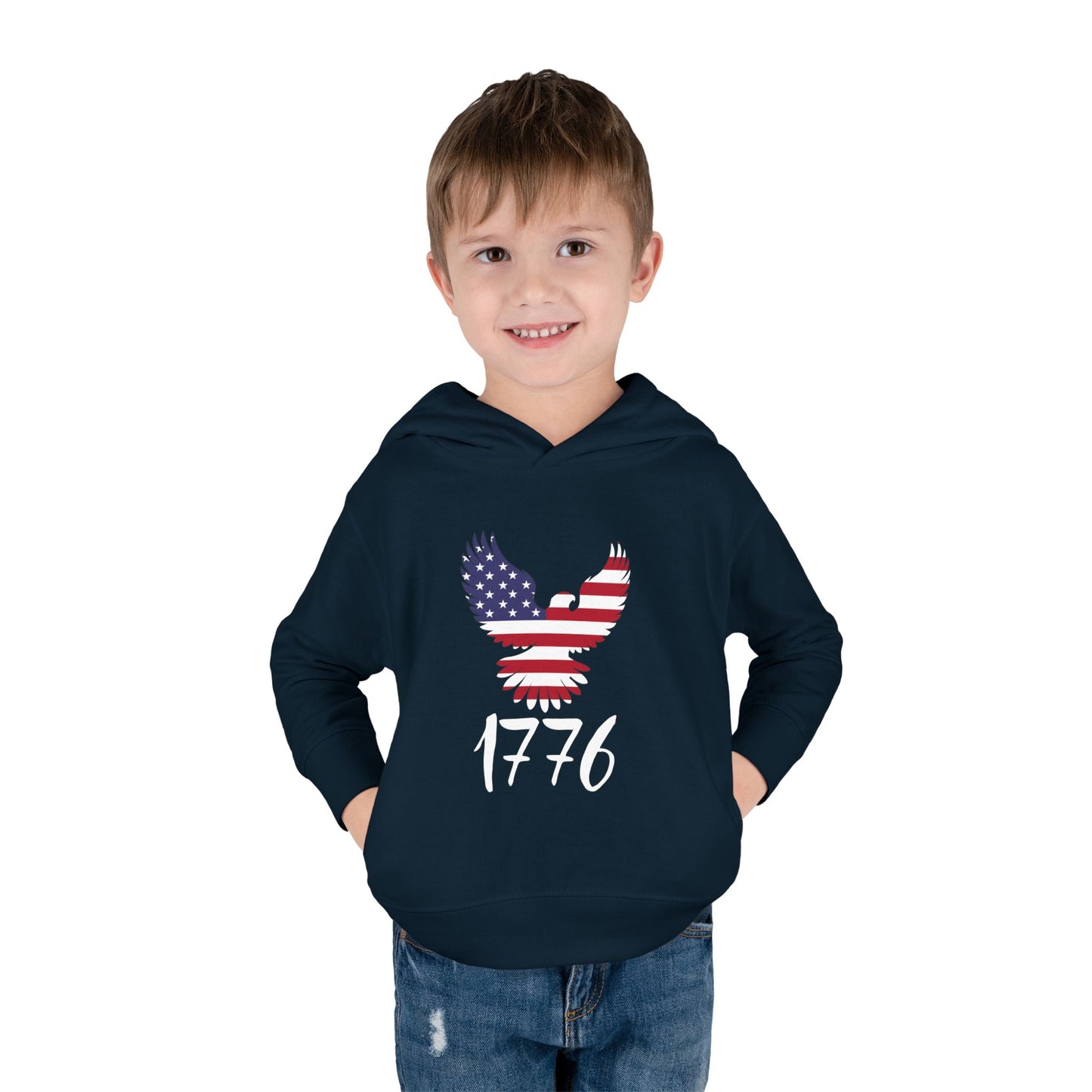 1776 Heritage Toddler Hoodie | USA Bald Eagle Graphic