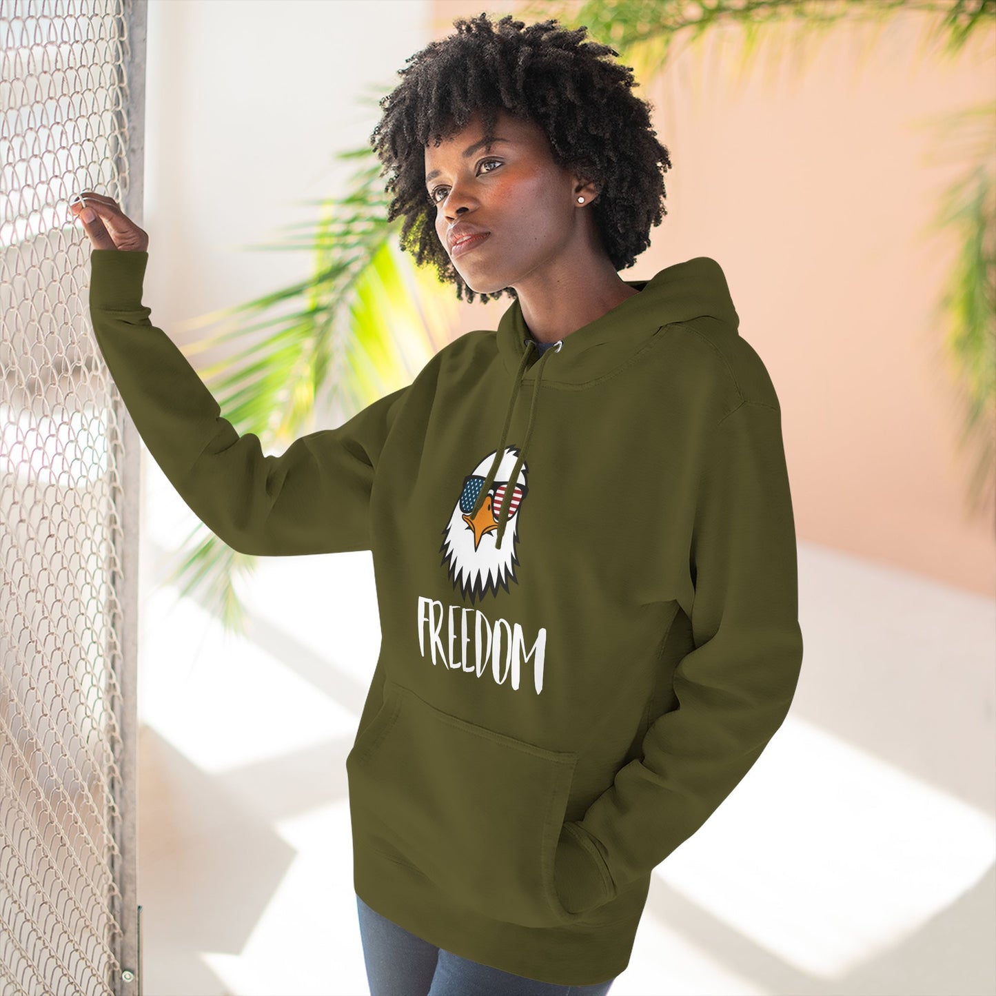 Freedom Eagle Aviator Premium Hoodie | USA Bald Eagle Graphic