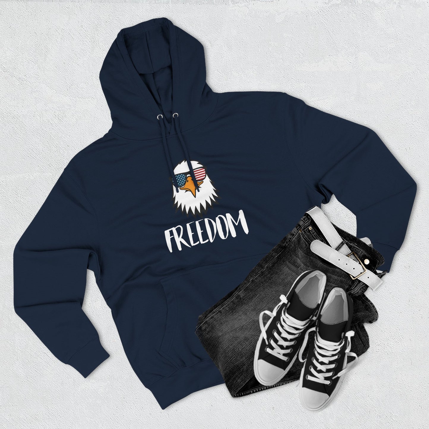 Freedom Eagle Aviator Premium Hoodie | USA Bald Eagle Graphic
