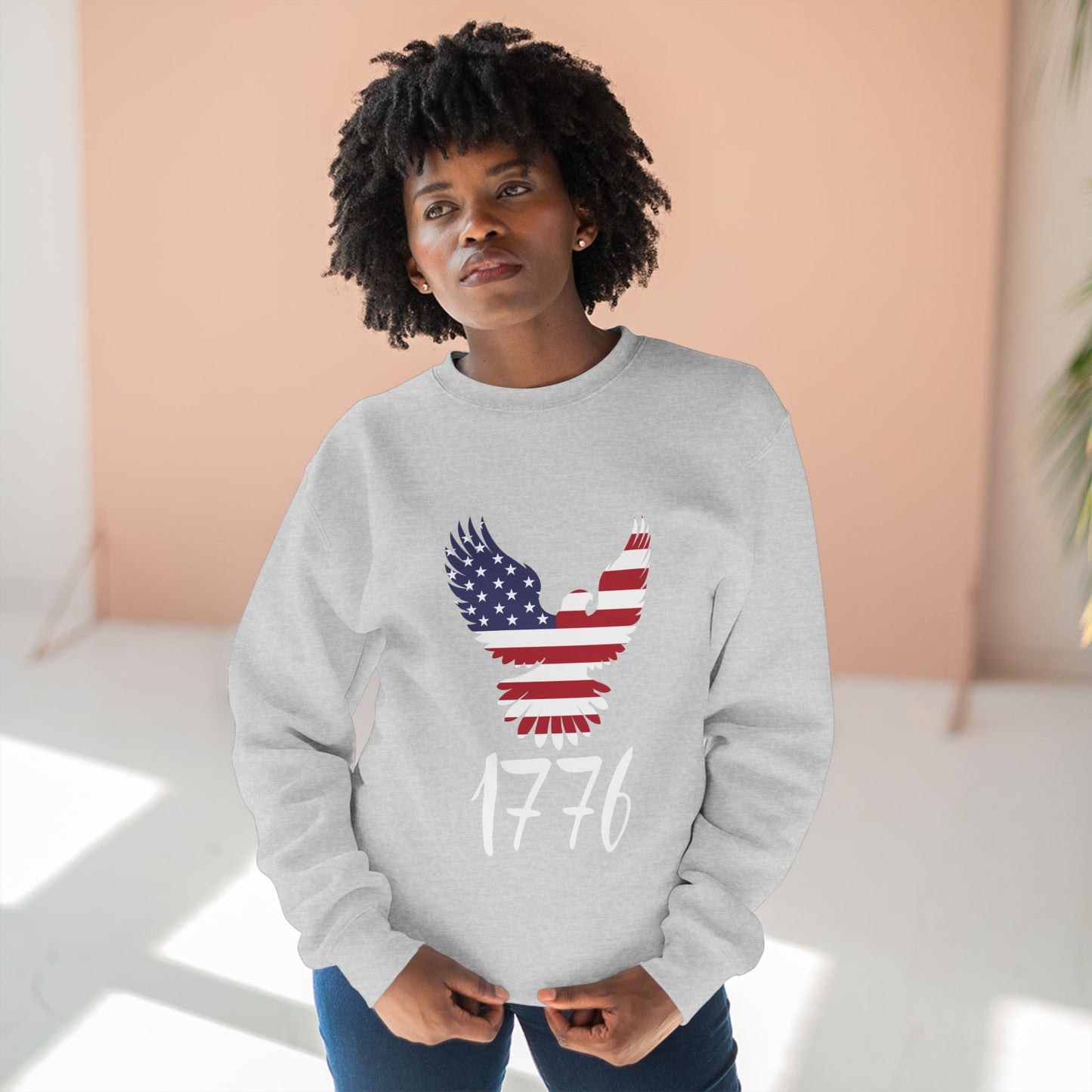 1776 Heritage Crewneck Sweatshirt | USA Bald Eagle Graphic Pullover