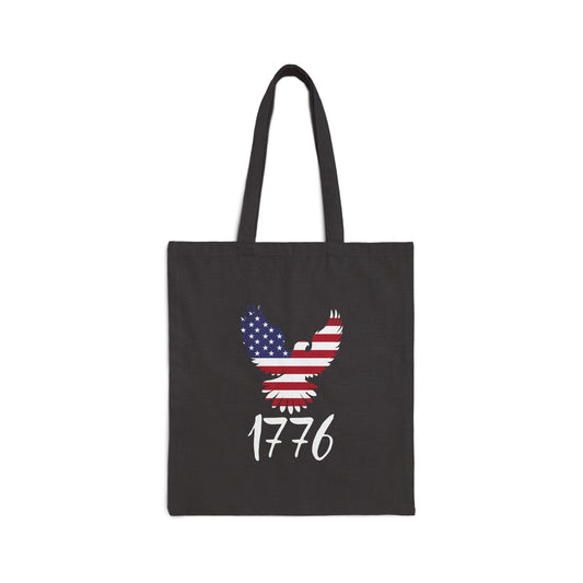 1776 Heritage Canvas Tote Bag | USA Bald Eagle Graphic