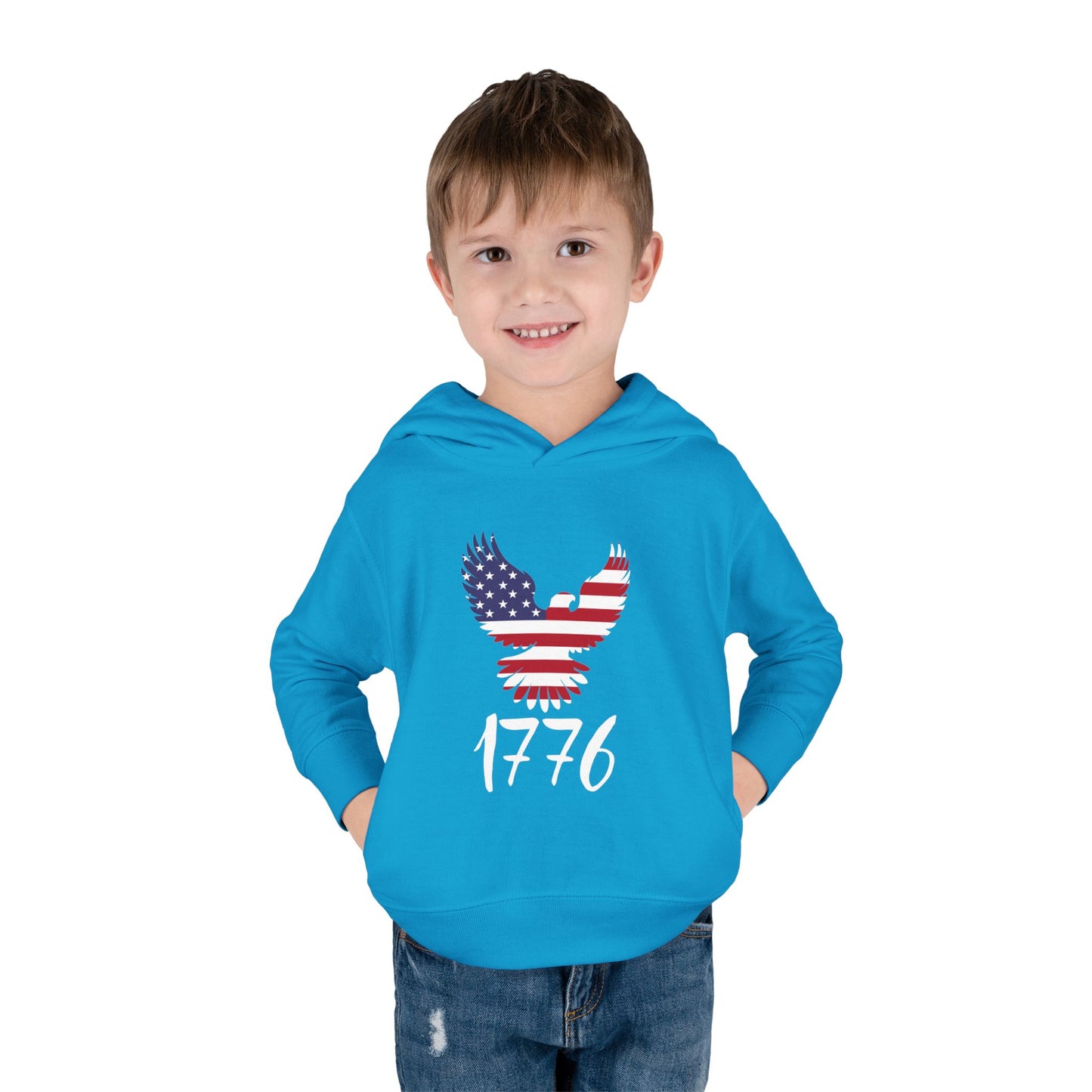 1776 Heritage Toddler Hoodie | USA Bald Eagle Graphic