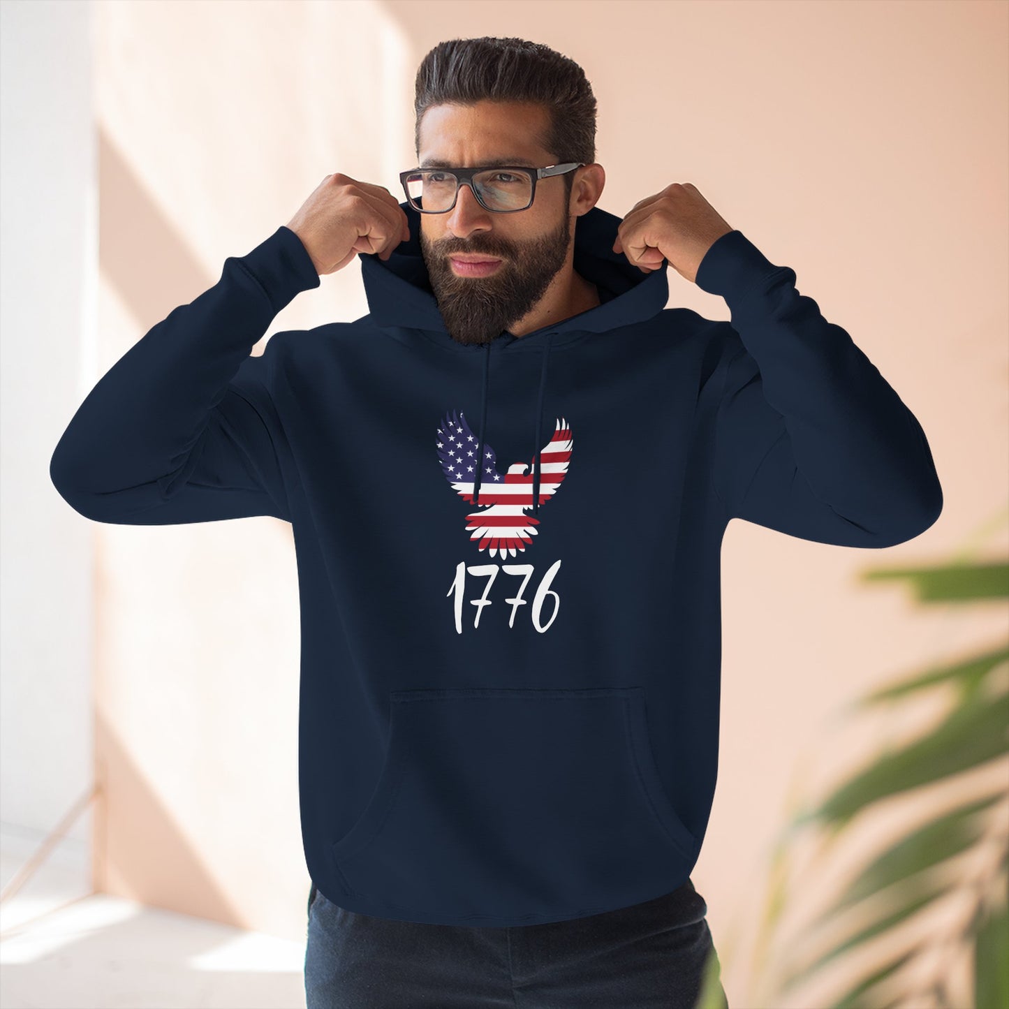 1776 Heritage Premium Hoodie | USA Bald Eagle Graphic Sweatshirt