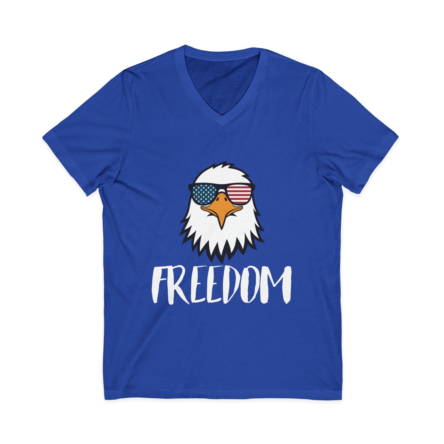 Freedom Eagle Aviator Men's V-Neck Tee | USA Bald Eagle Graphic