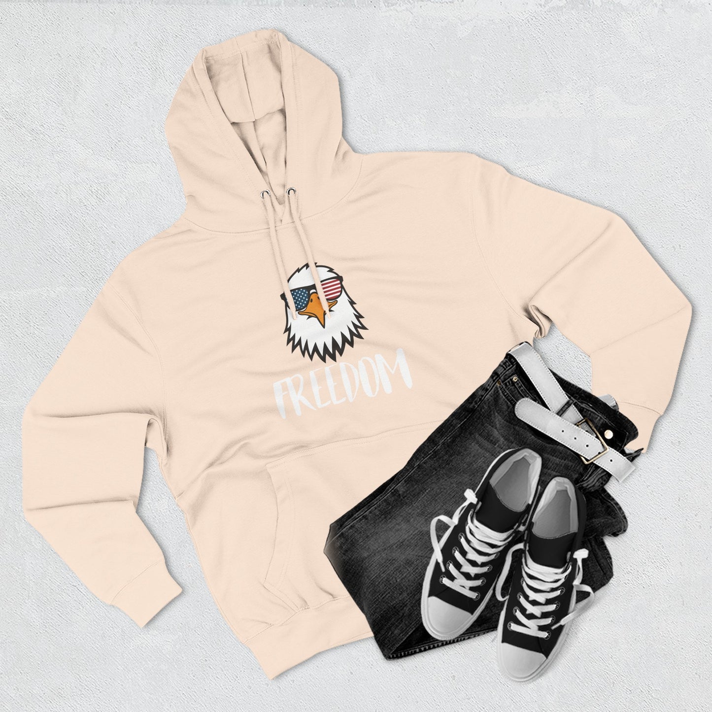 Freedom Eagle Aviator Premium Hoodie | USA Bald Eagle Graphic