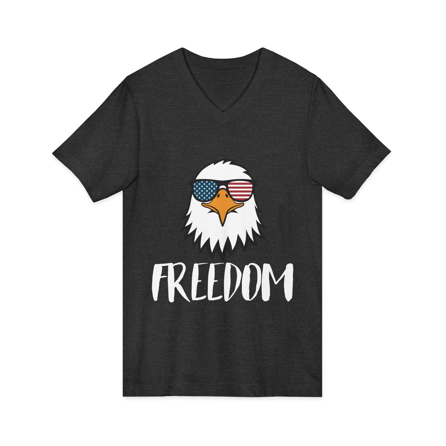 Freedom Eagle Aviator Men's V-Neck Tee | USA Bald Eagle Graphic