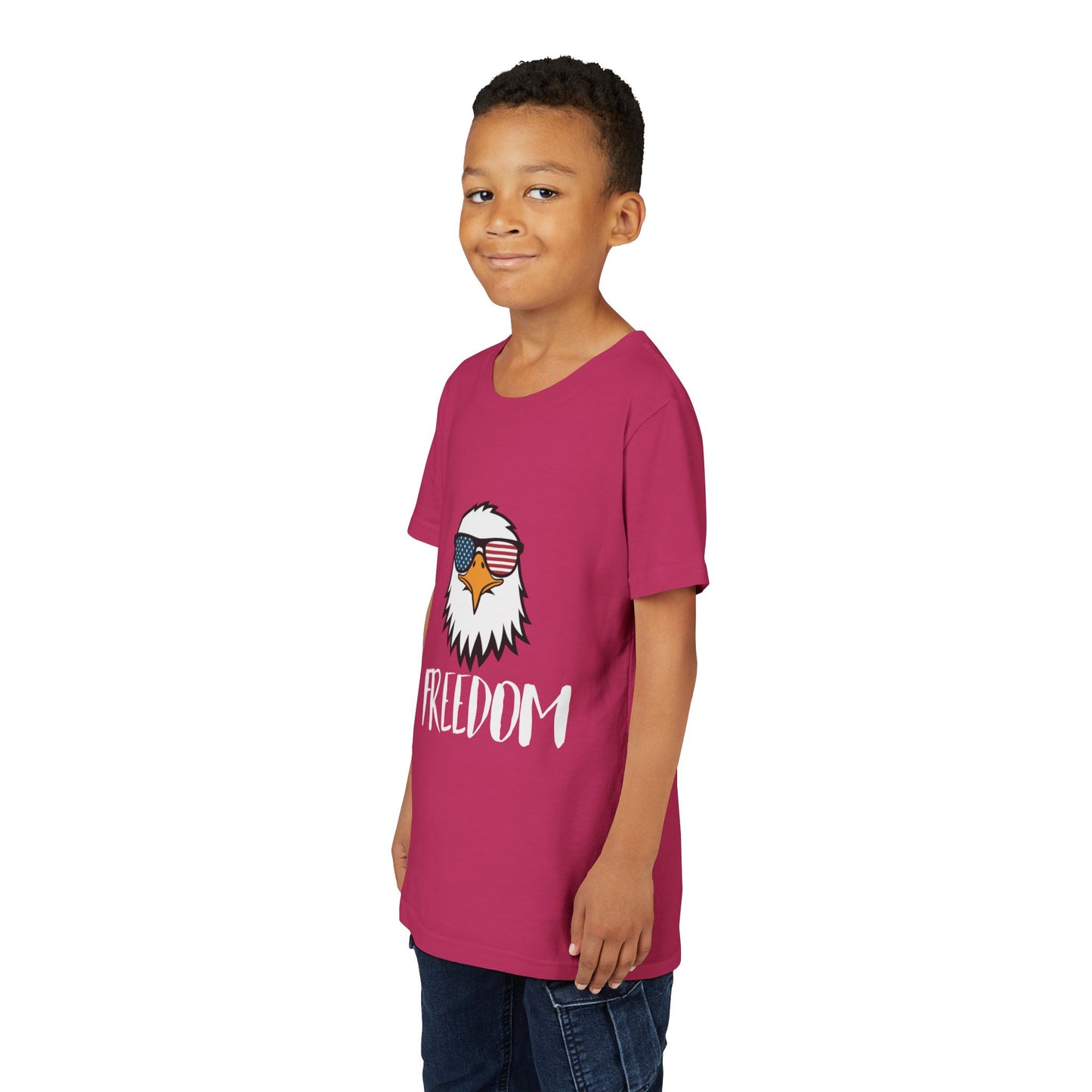 Freedom Eagle Aviator Youth T-Shirt | USA Bald Eagle Graphic Tee