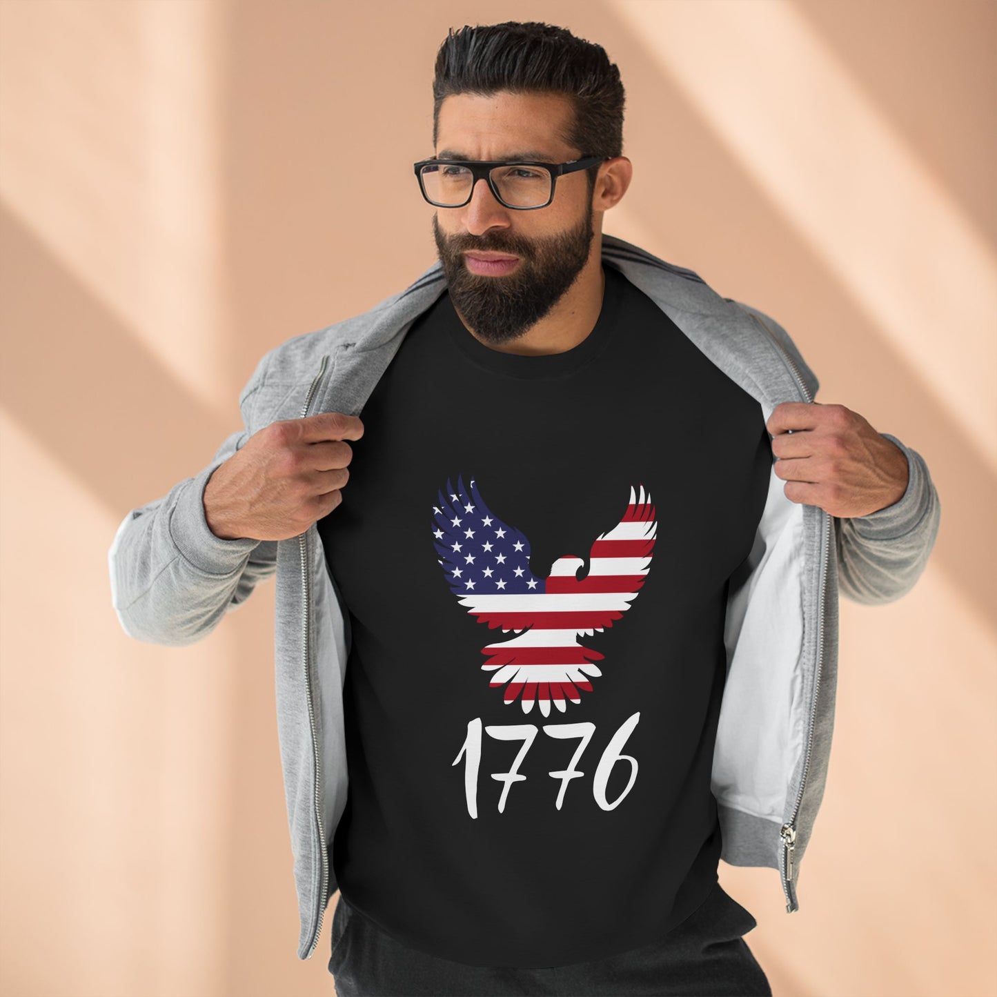 1776 Heritage Crewneck Sweatshirt | USA Bald Eagle Graphic Pullover