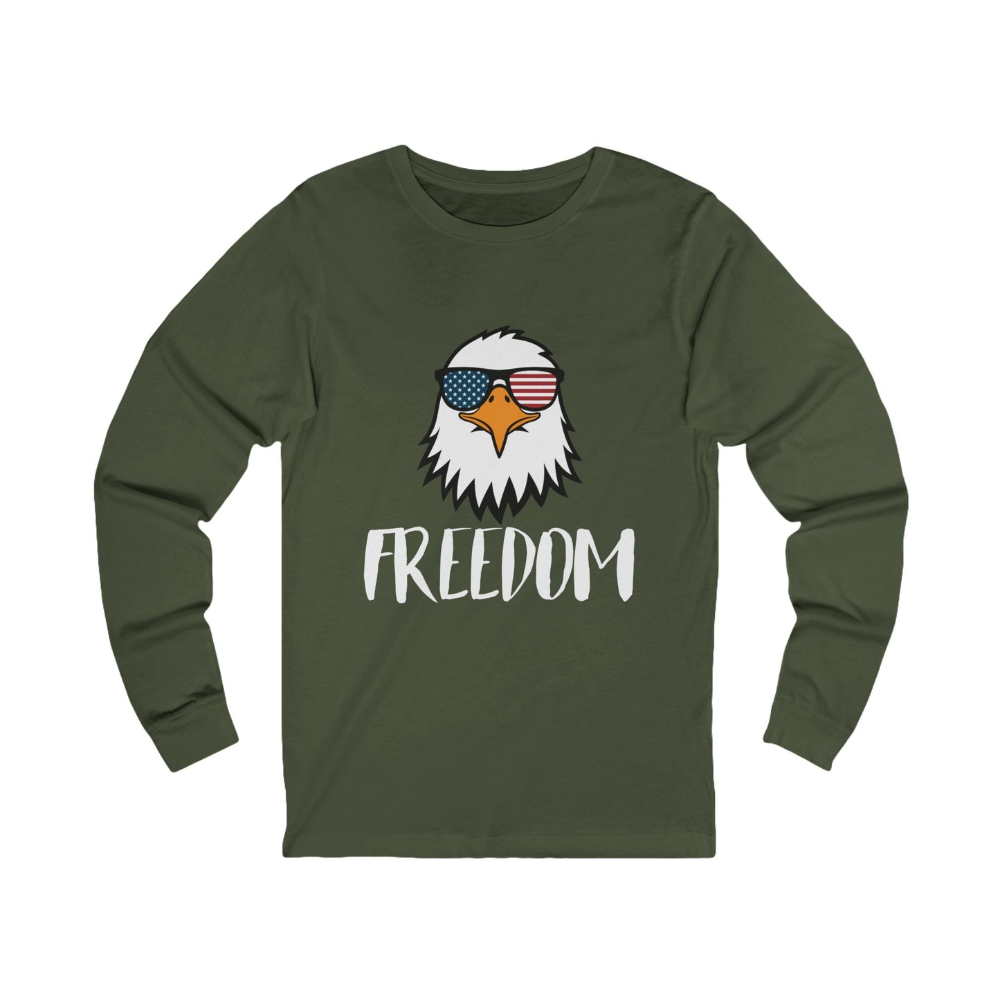 Freedom Eagle Aviator Men's Long Sleeve Shirt | USA Bald Eagle Graphic