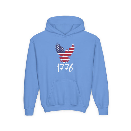 1776 Heritage Youth Hoodie | USA Bald Eagle Graphic