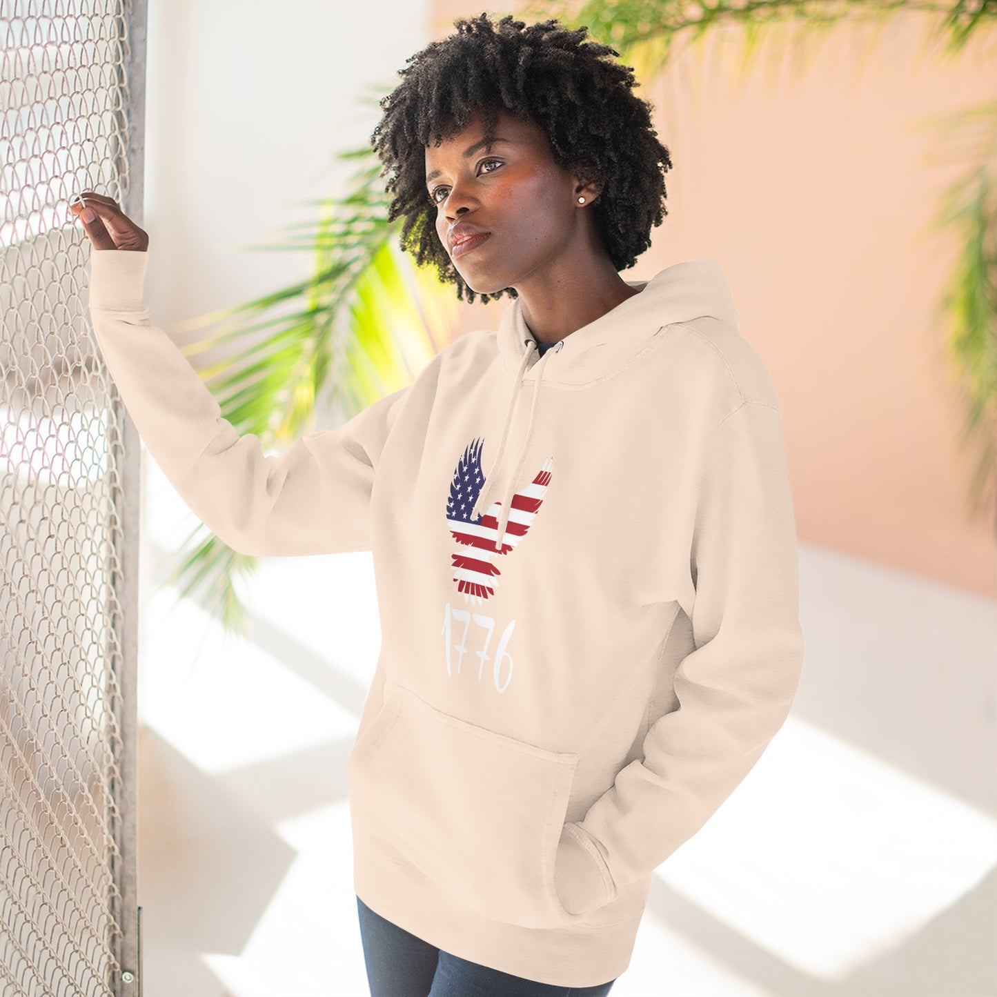 1776 Heritage Premium Hoodie | USA Bald Eagle Graphic Sweatshirt