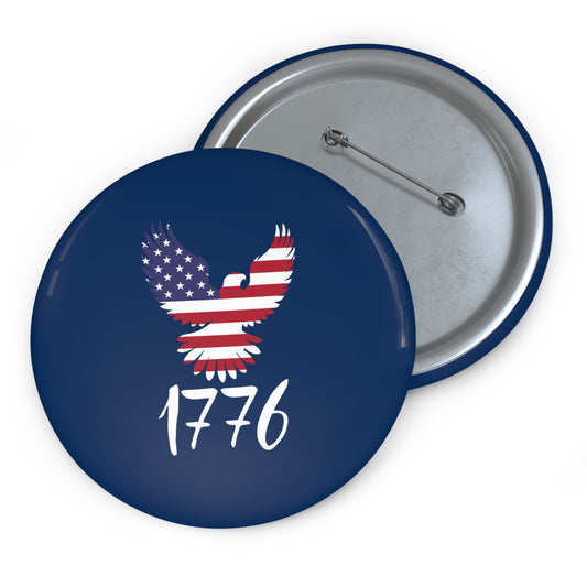 1776 Heritage Pin Button | USA Bald Eagle Graphic