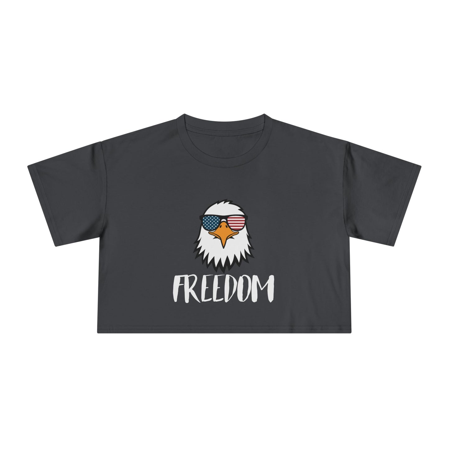 Freedom Eagle Aviator Women's Premium Crop Top | USA Bald Eagle Graphic