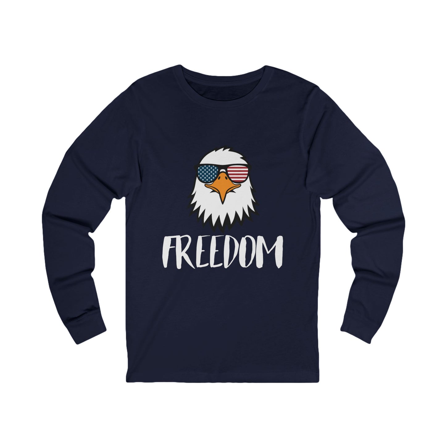Freedom Eagle Aviator Men's Long Sleeve Shirt | USA Bald Eagle Graphic