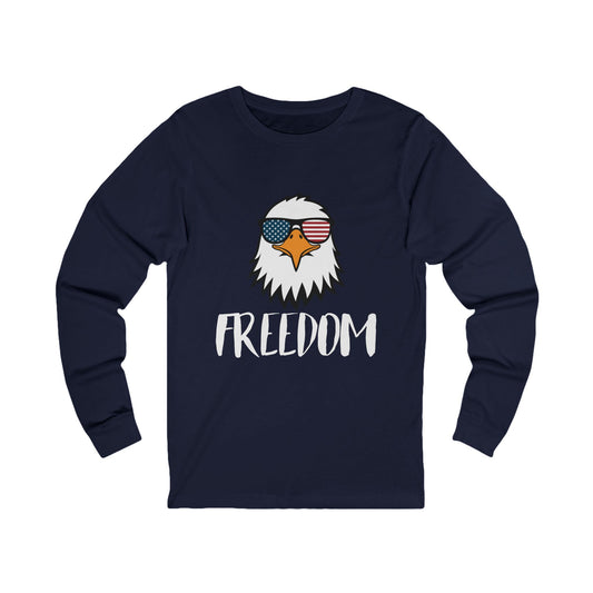 Freedom Eagle Aviator Men's Long Sleeve Shirt | USA Bald Eagle Graphic