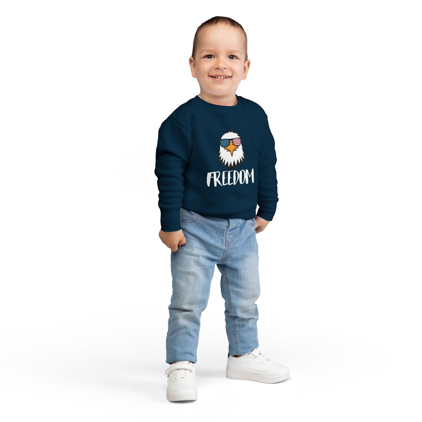 Freedom Eagle Aviator Toddler Sweatshirt | USA Bald Eagle Graphic