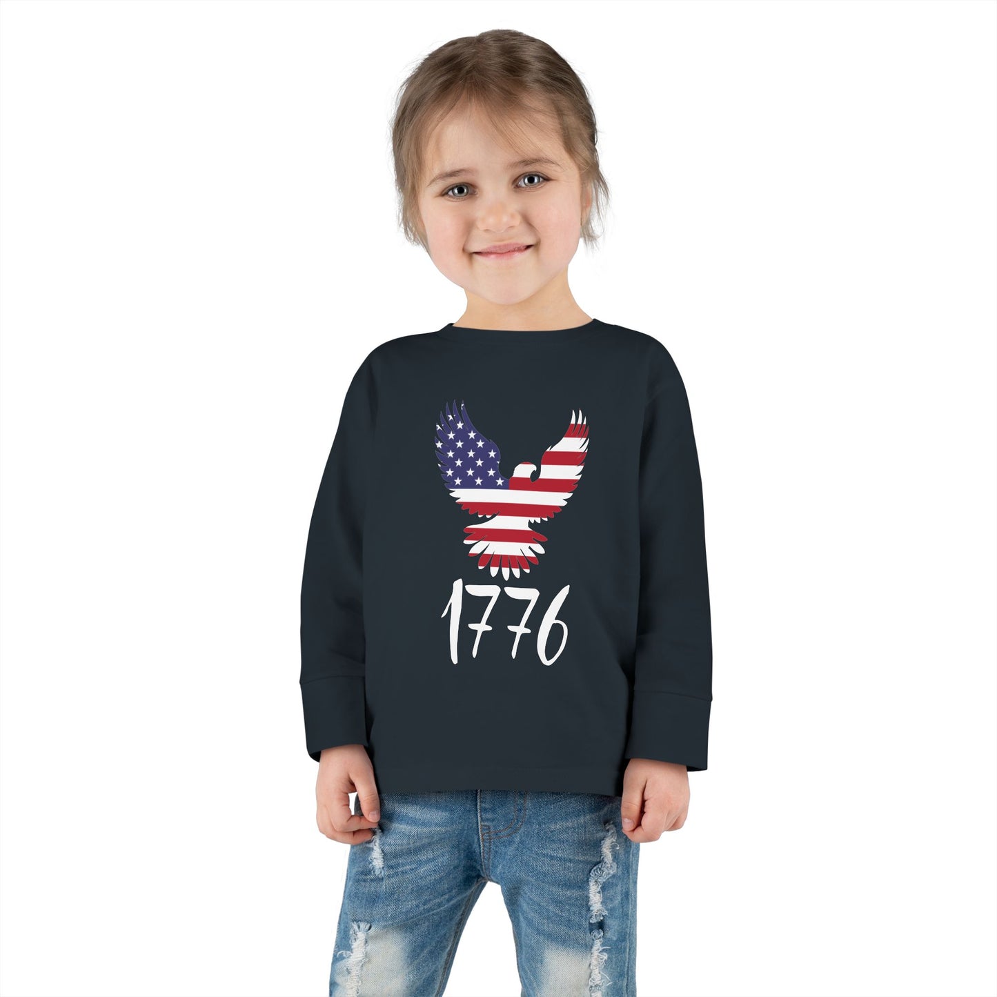 Premium Toddler Long Sleeve Tee - 1776 Heritage | Patriotic American Eagle