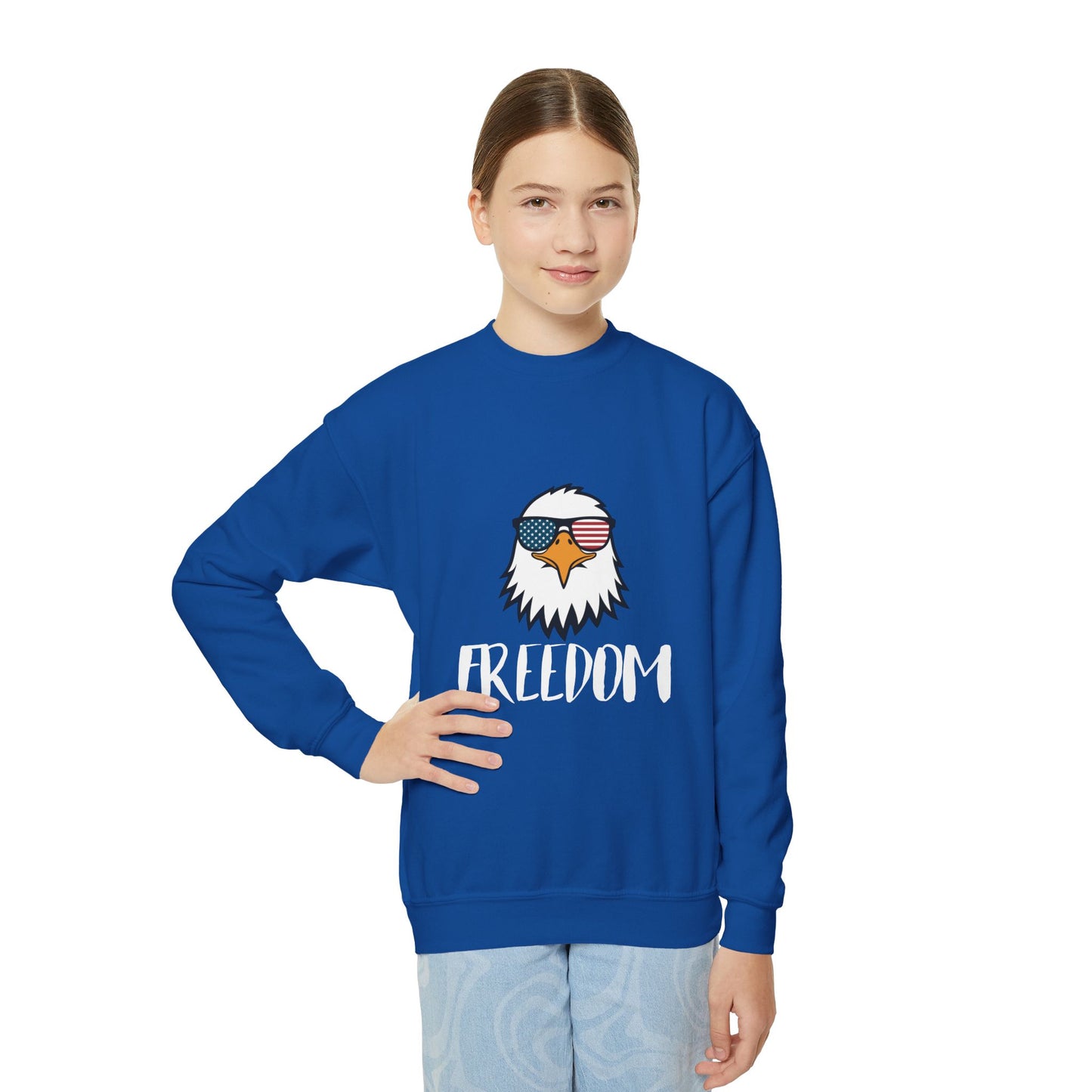 Freedom Eagle Aviator Youth Sweatshirt | USA Bald Eagle Graphic