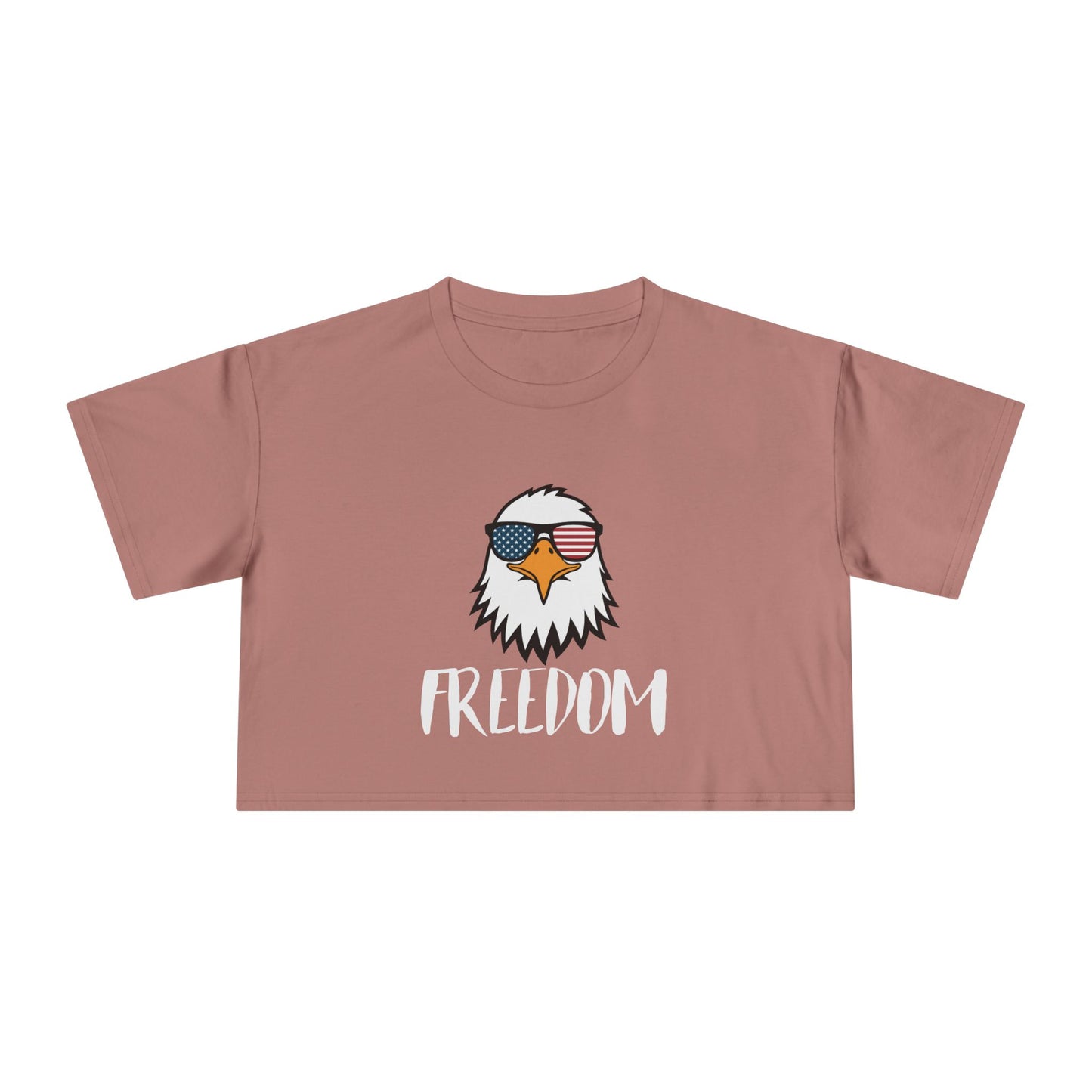 Freedom Eagle Aviator Women's Premium Crop Top | USA Bald Eagle Graphic