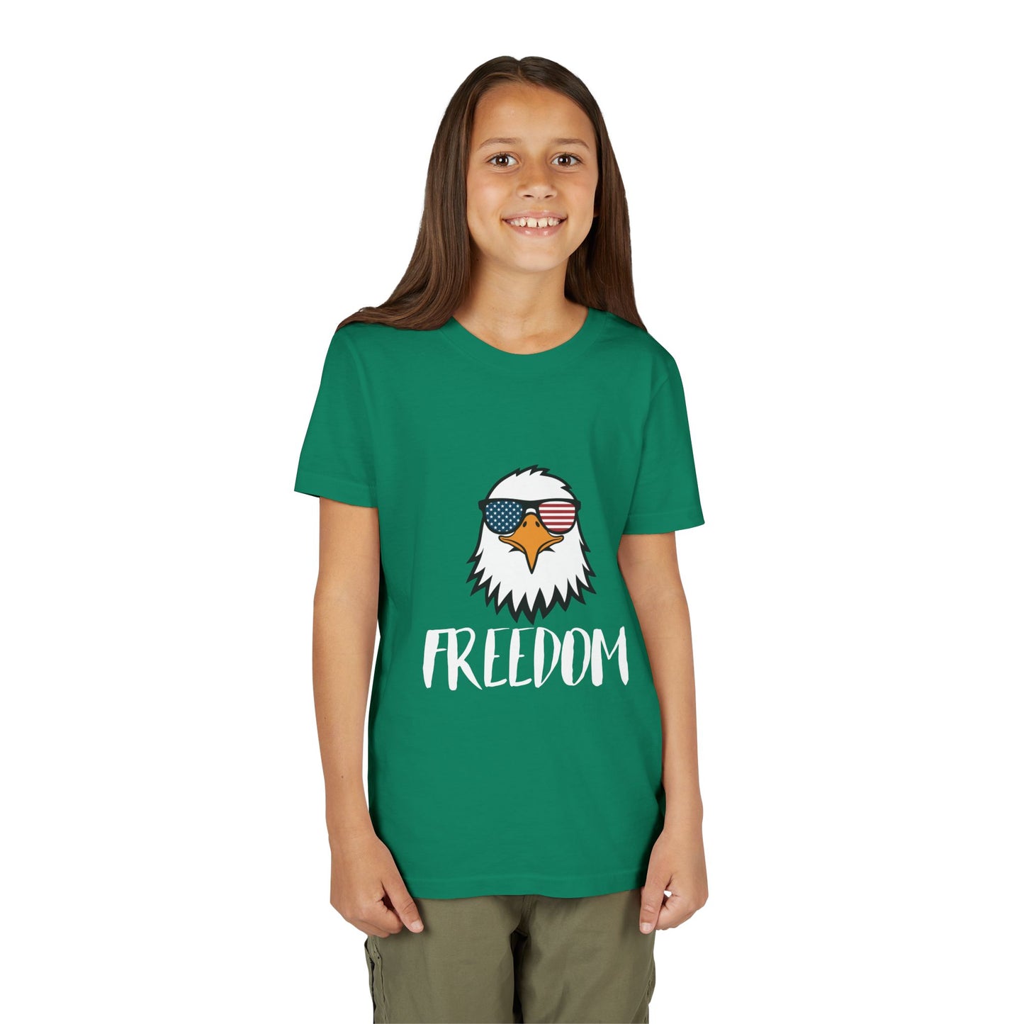 Freedom Eagle Aviator Youth T-Shirt | USA Bald Eagle Graphic Tee