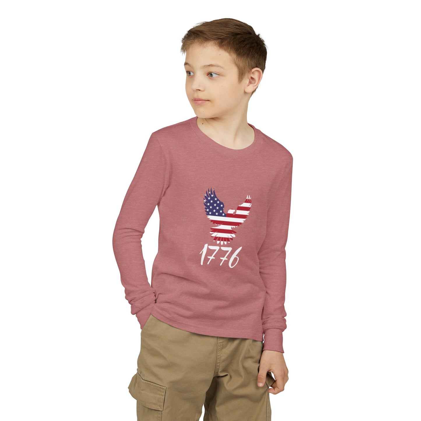 Premium Youth Long Sleeve Tee - 1776 Heritage | Patriotic American Eagle