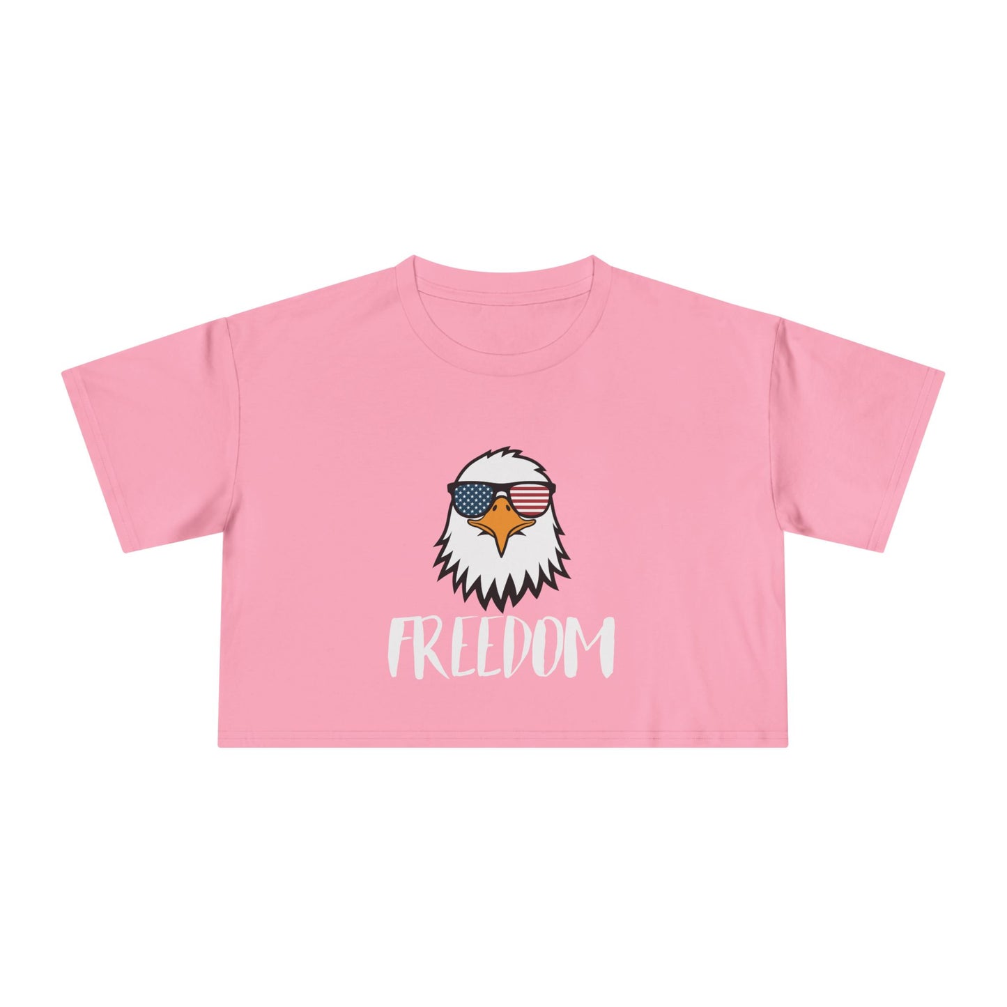 Freedom Eagle Aviator Women's Premium Crop Top | USA Bald Eagle Graphic