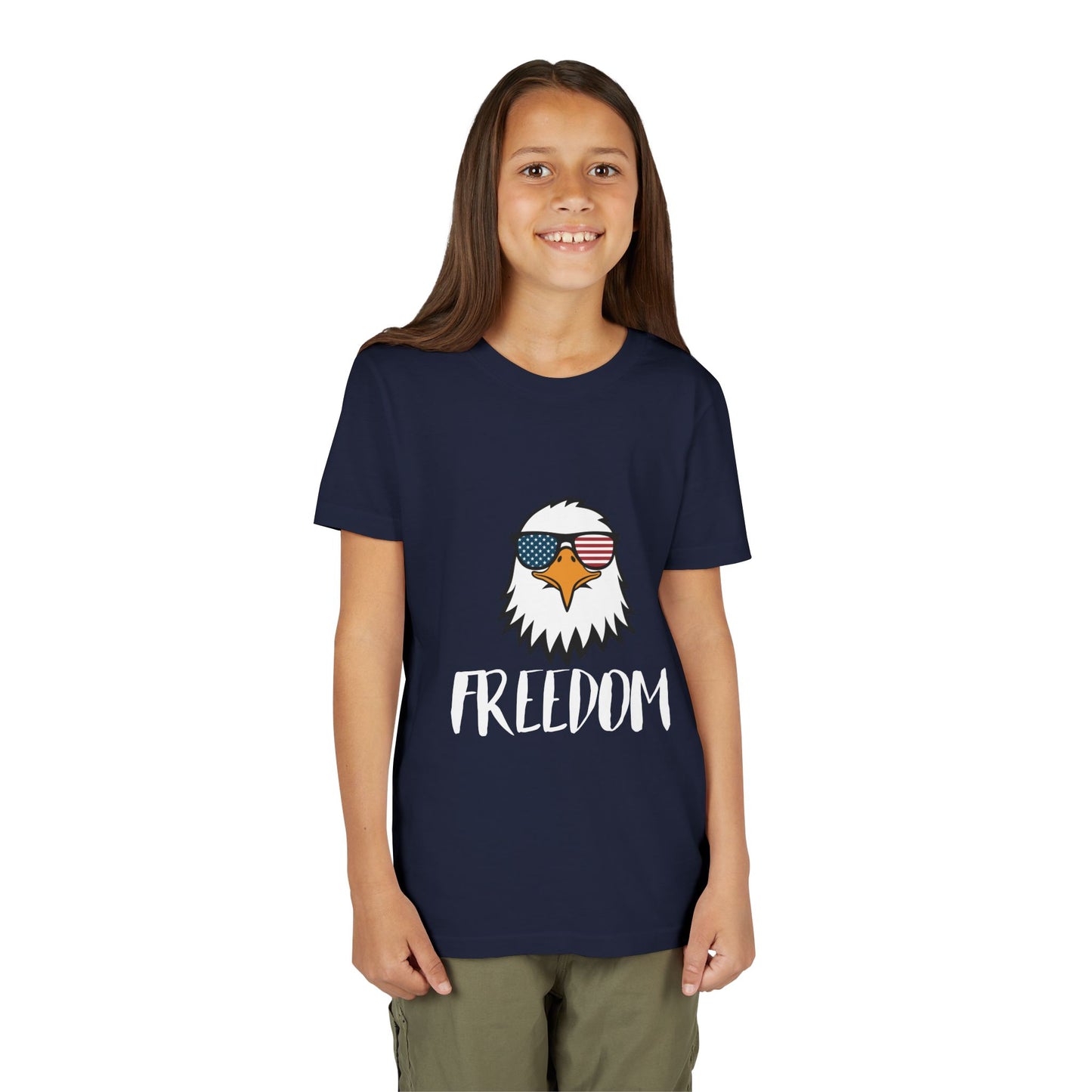 Freedom Eagle Aviator Youth T-Shirt | USA Bald Eagle Graphic Tee