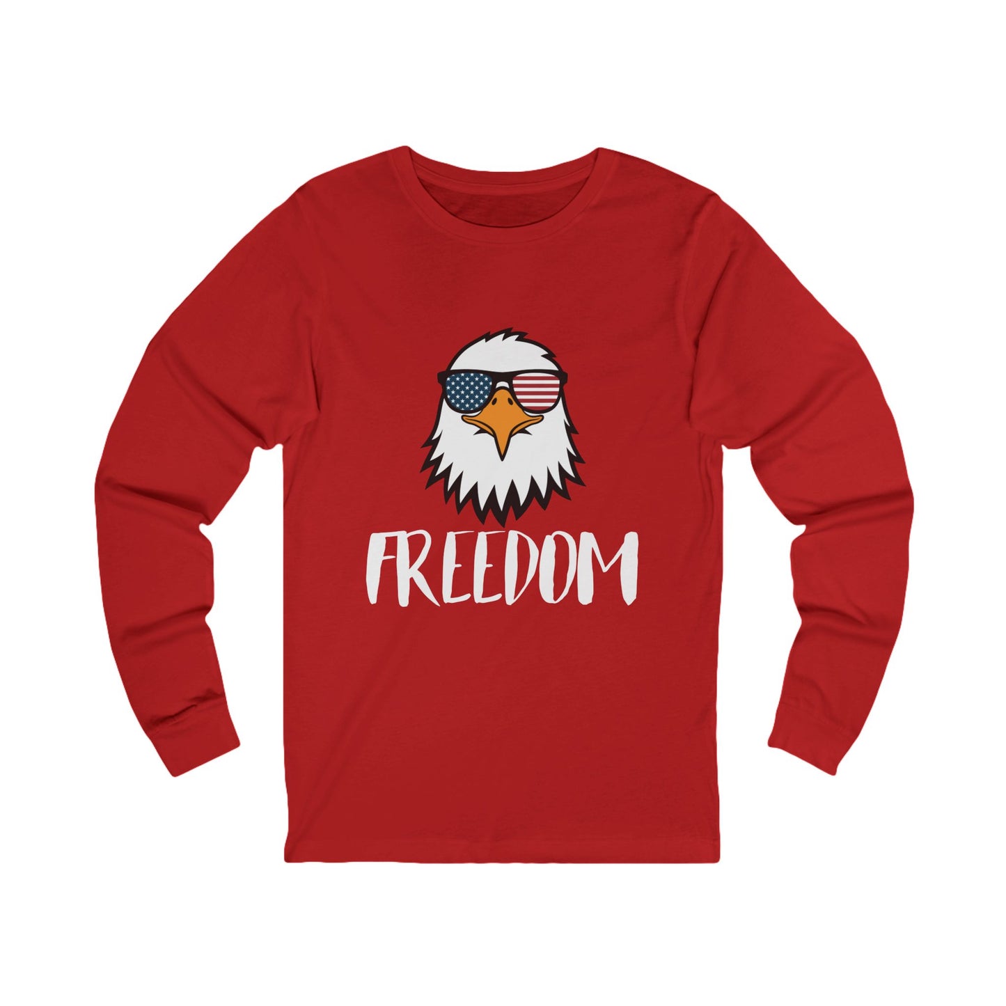 Freedom Eagle Aviator Men's Long Sleeve Shirt | USA Bald Eagle Graphic