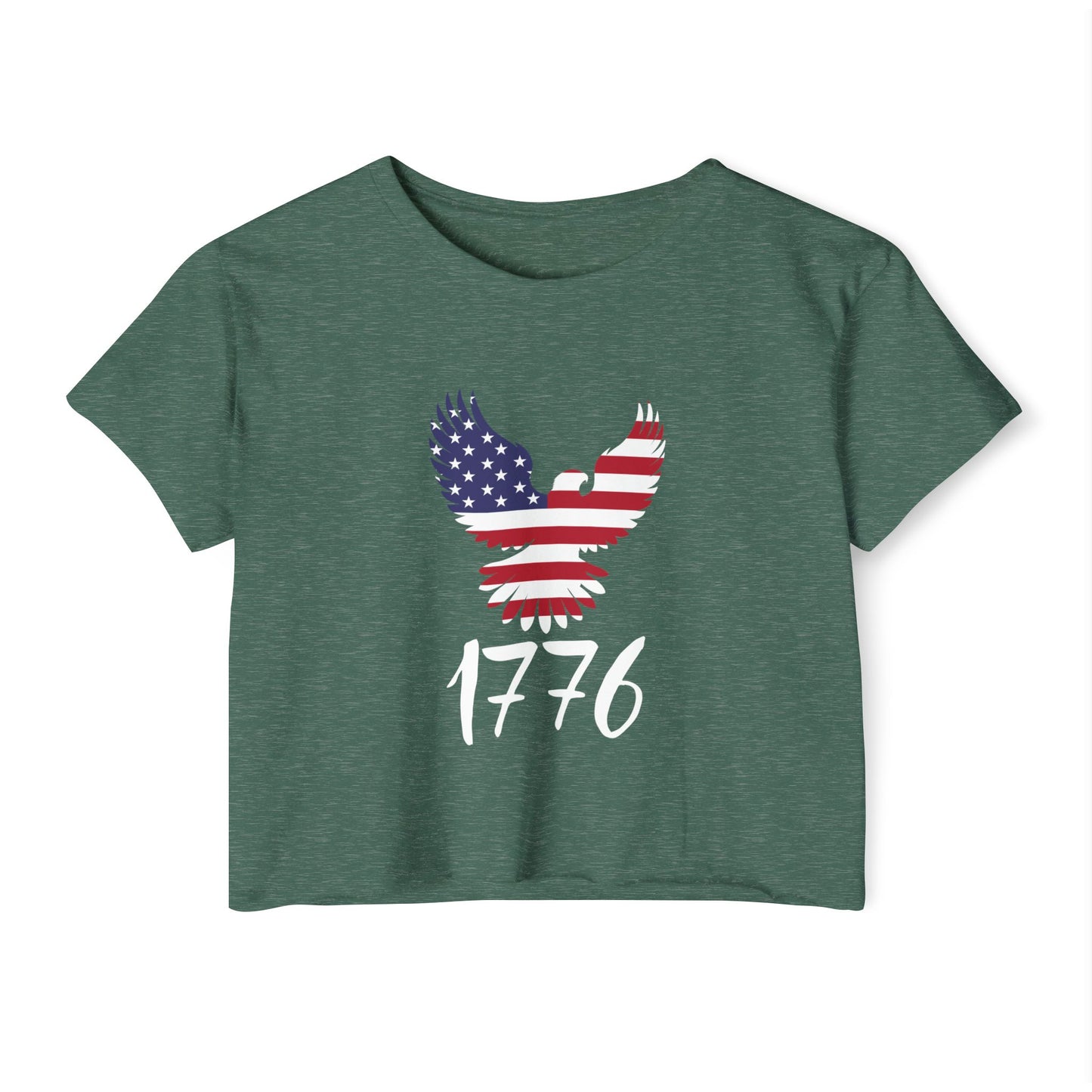 1776 Heritage Women's Festival Crop Top | USA Bald Eagle Graphic